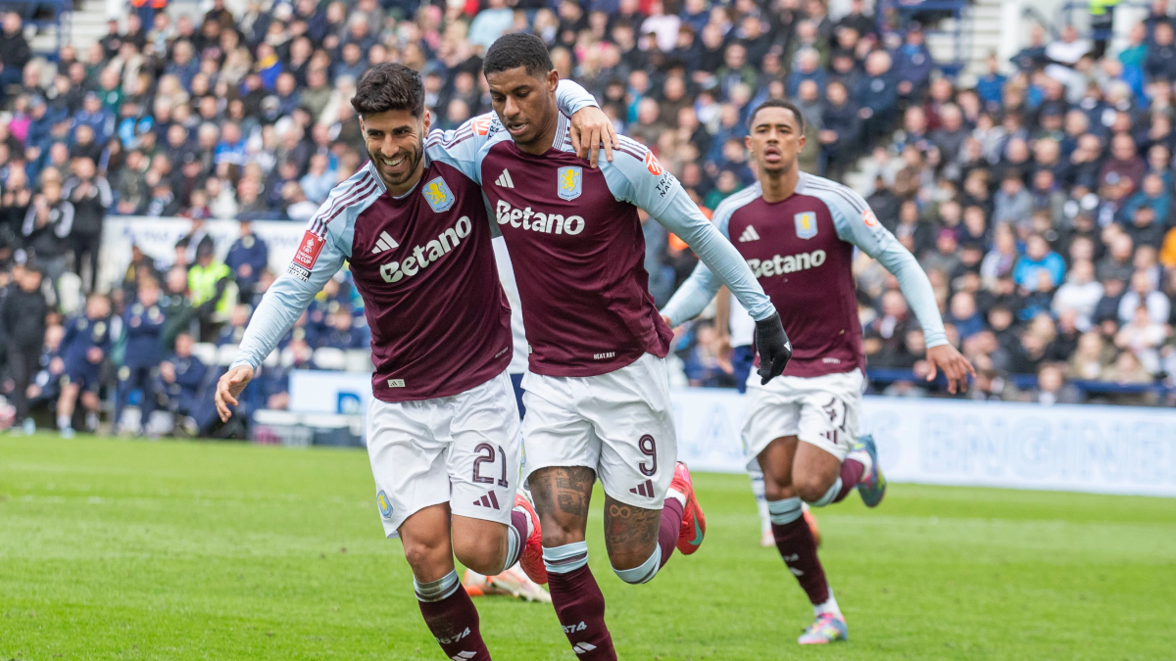Rashford double fires Villa into FA Cup semis