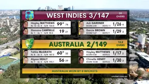 Australia v West Indies | 1st T20 Australia Women's Cricket