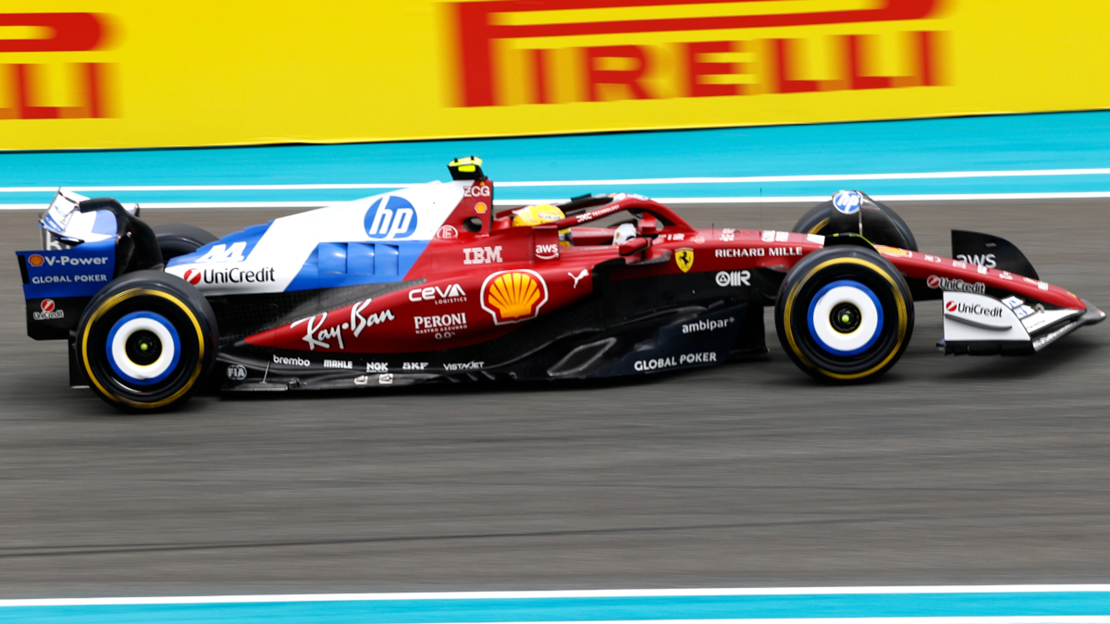 Disco helmets and blue Ferraris; F1 gets into Miami groove