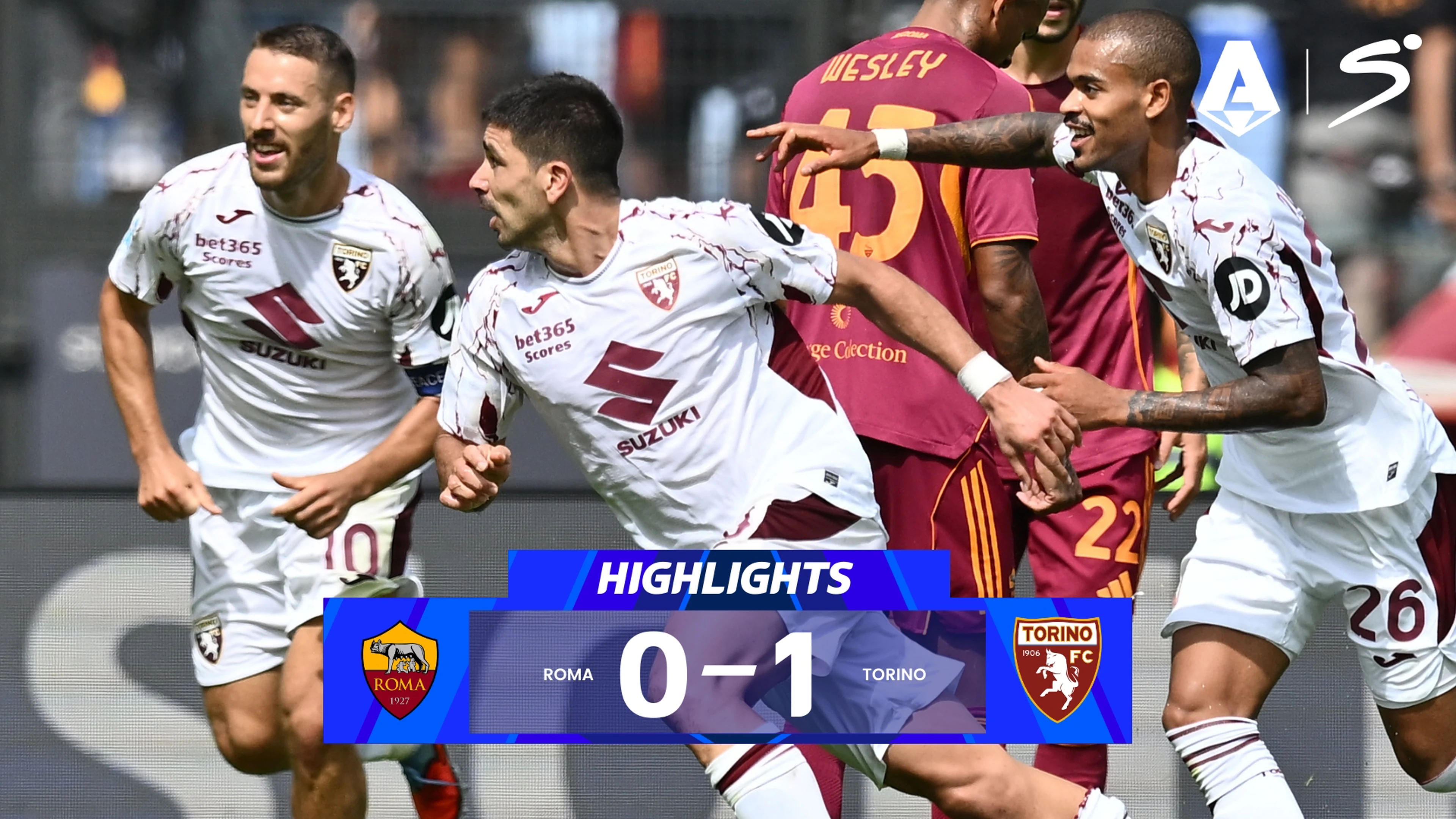 Roma v Torino | Match Highlights | Italian Serie A Matchday 3