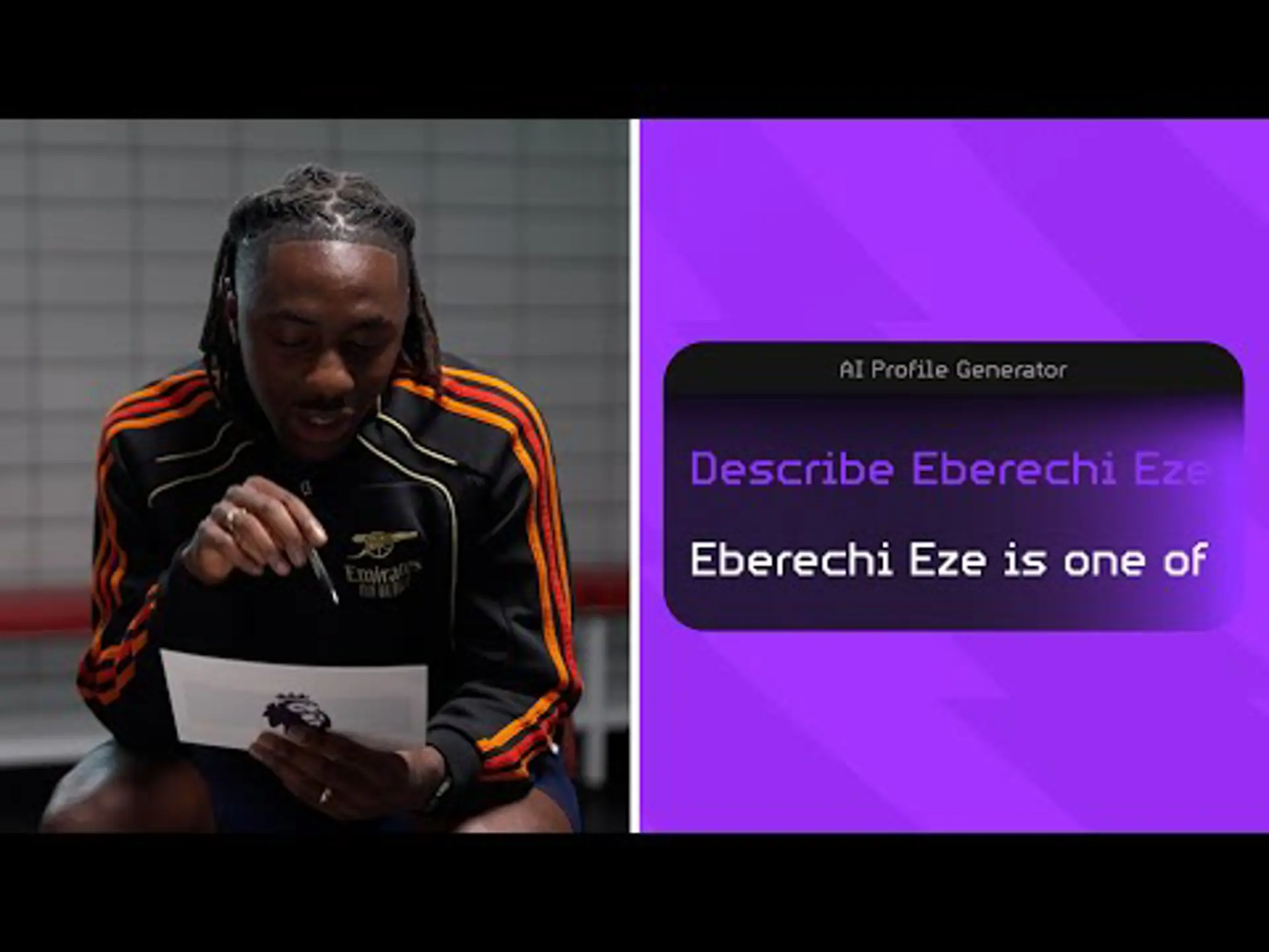Eze reacts to his AI-generated profile | Premier League