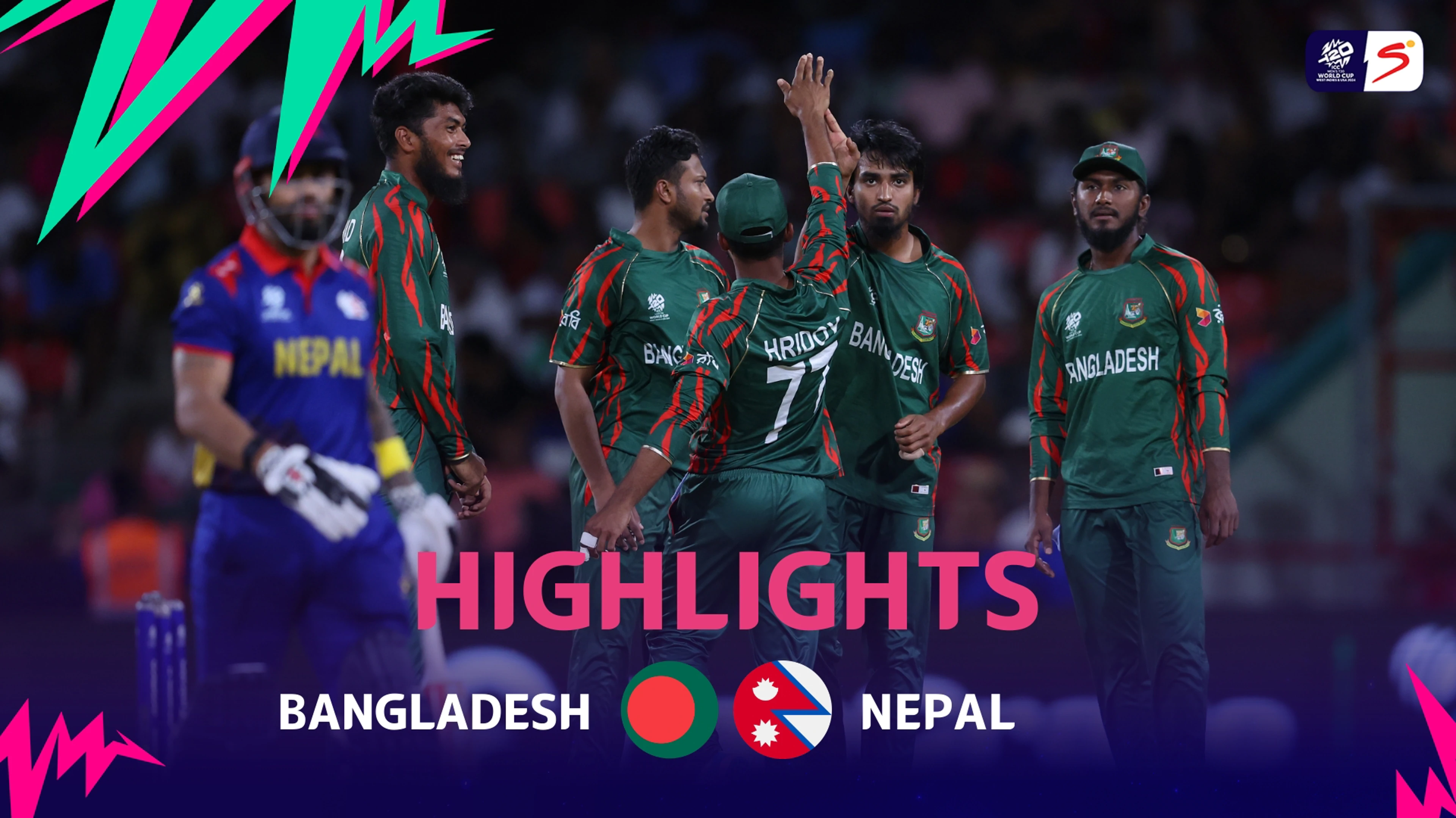 Bangladesh v Nepal | Match Highlights | ICC T20 World Cup Group D