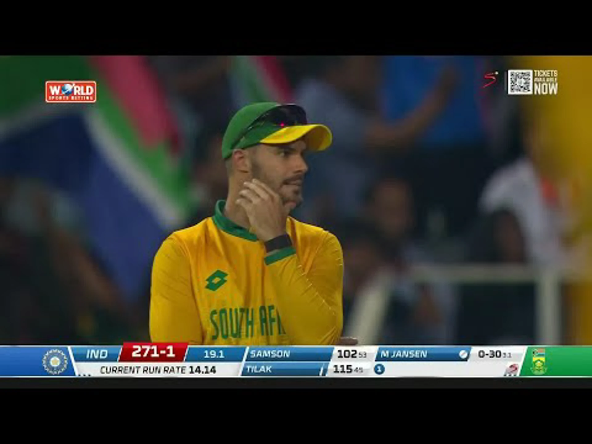 South Africa v India | 4th T20 | 1st innings | Tilak Varma 120