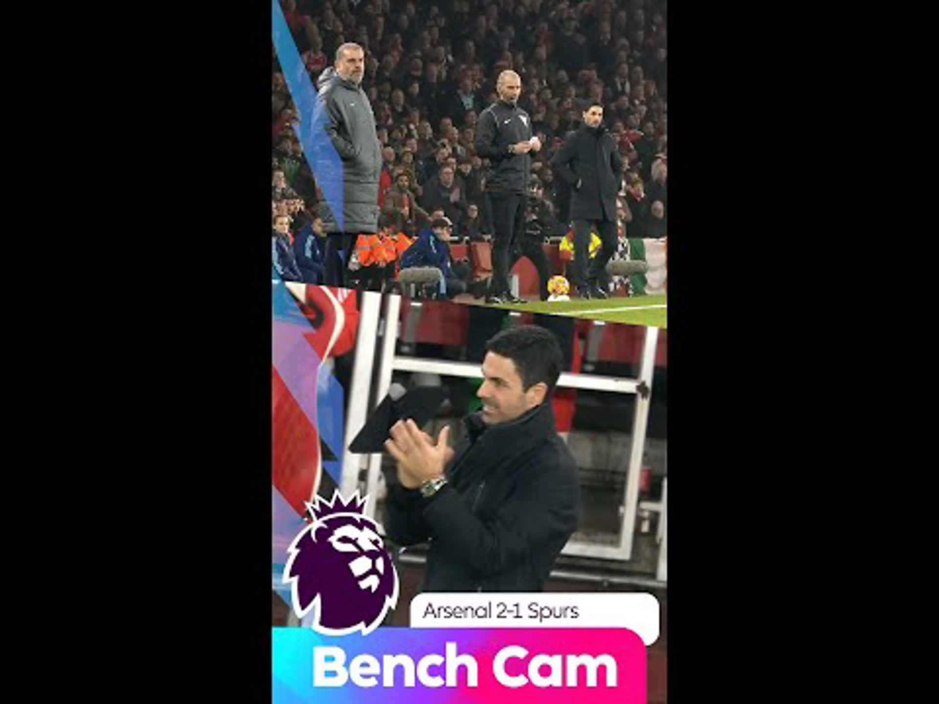 Bench Cam | Ange and Arteta react to a tense North London Derby!