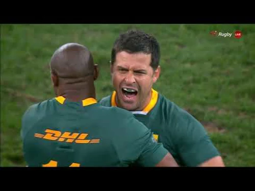 Springboks serieswinning celebrations with isiXhosa commentators