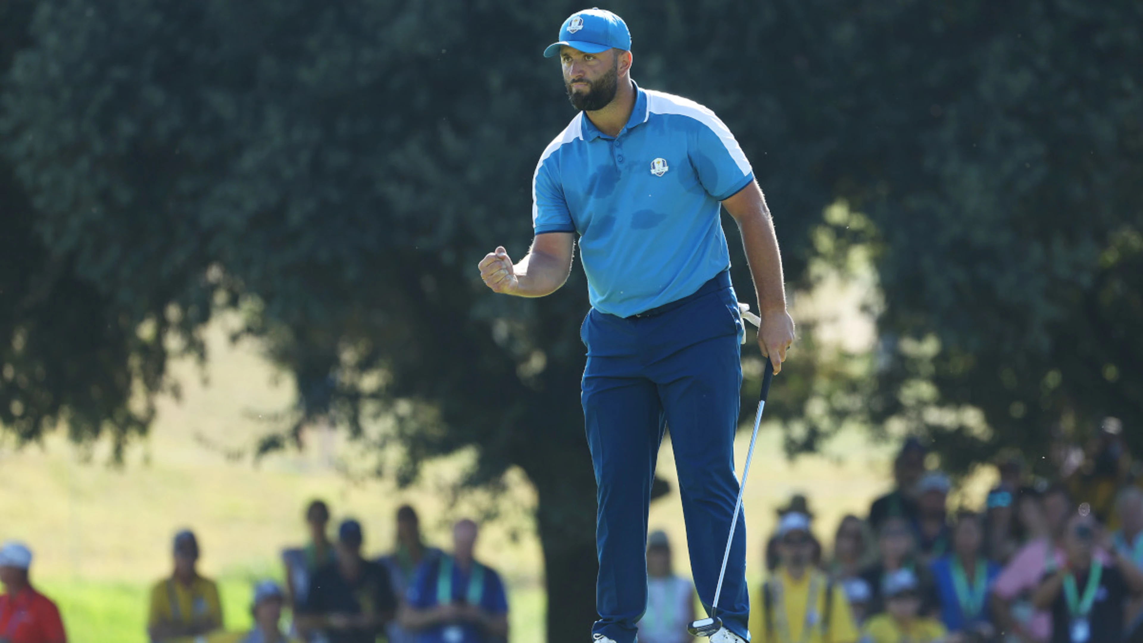 Rahm sparks European romp on opening day of Ryder Cup