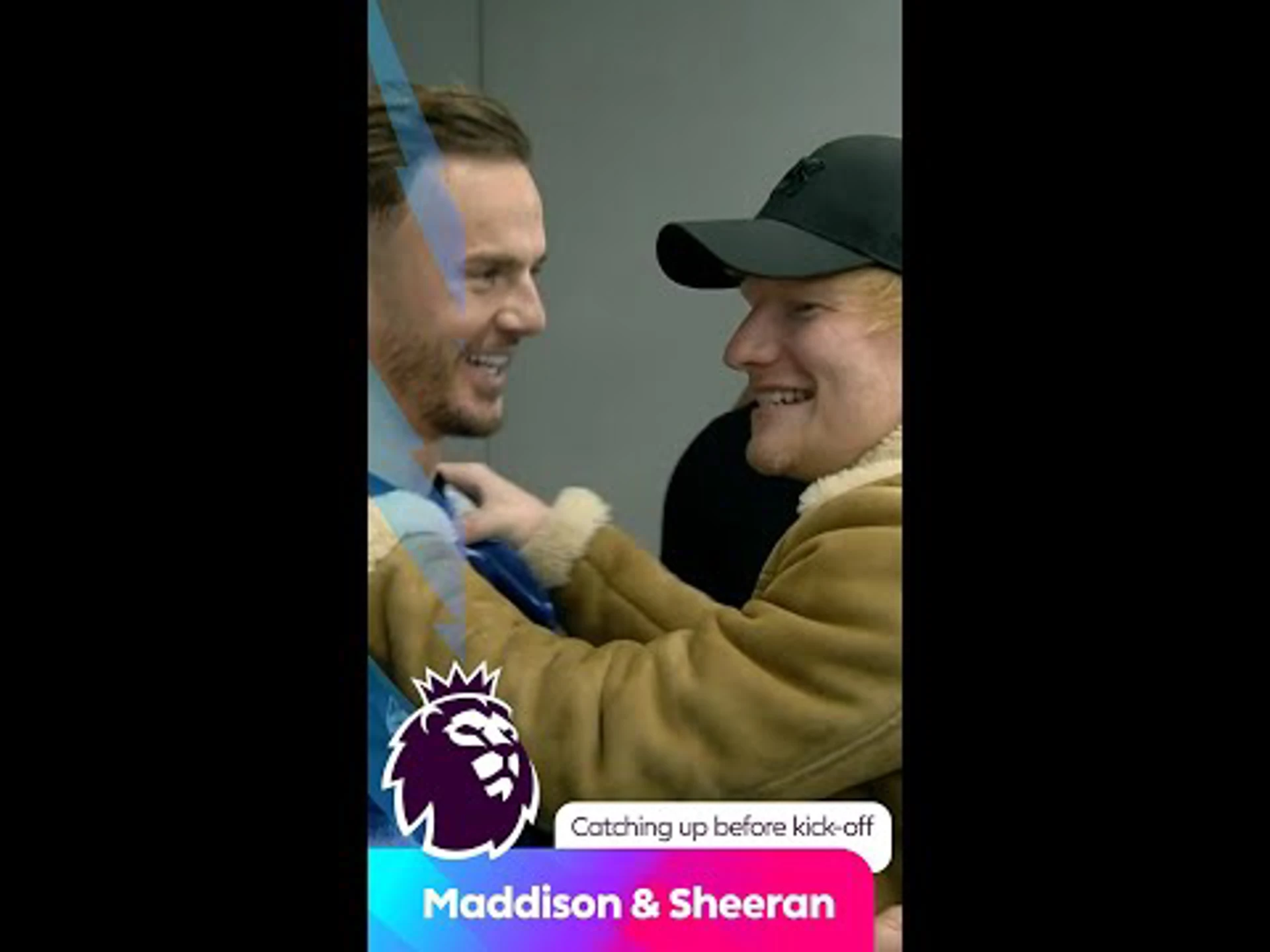 Ed Sheeran and James Maddison caught up before the Tottenham and Ipswich match!