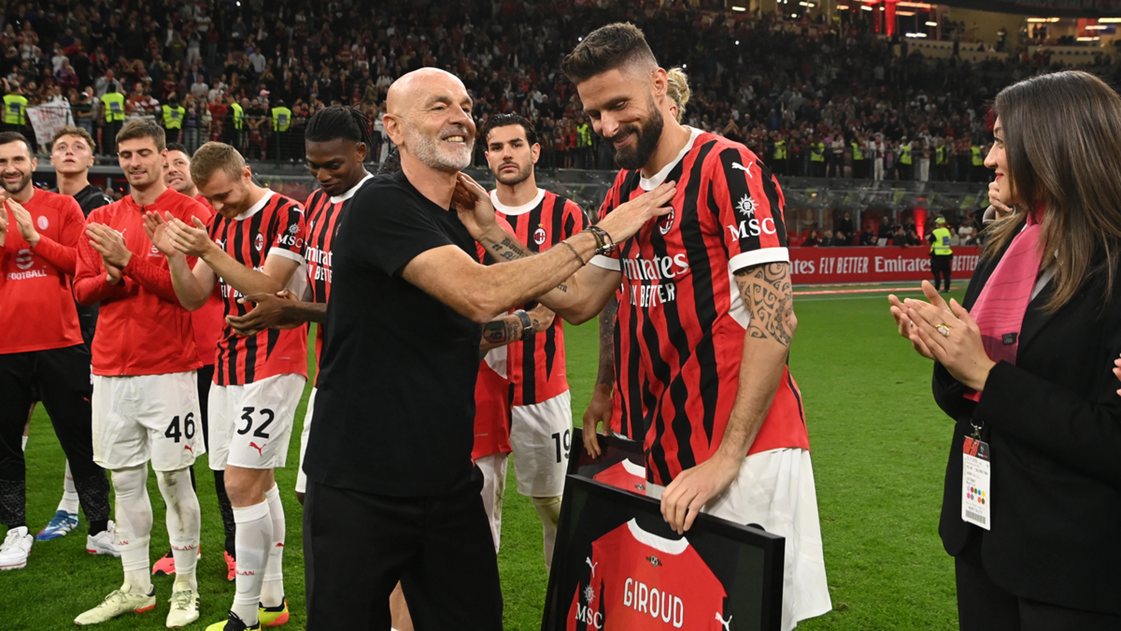 Giroud and Pioli bid farewell to Milan, Juve end season with Monza win