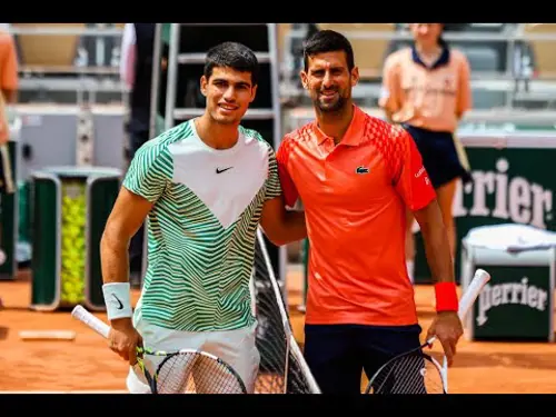 Roland Garros | Men's singles | SF 1 | Carlos Alcaraz v Novak Djokovic | Highlights