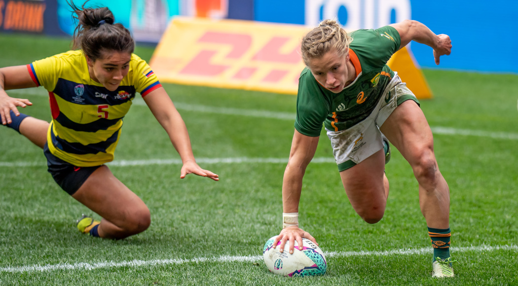 Roos leads the charge as SA beat Colombia for first win at RWC Sevens