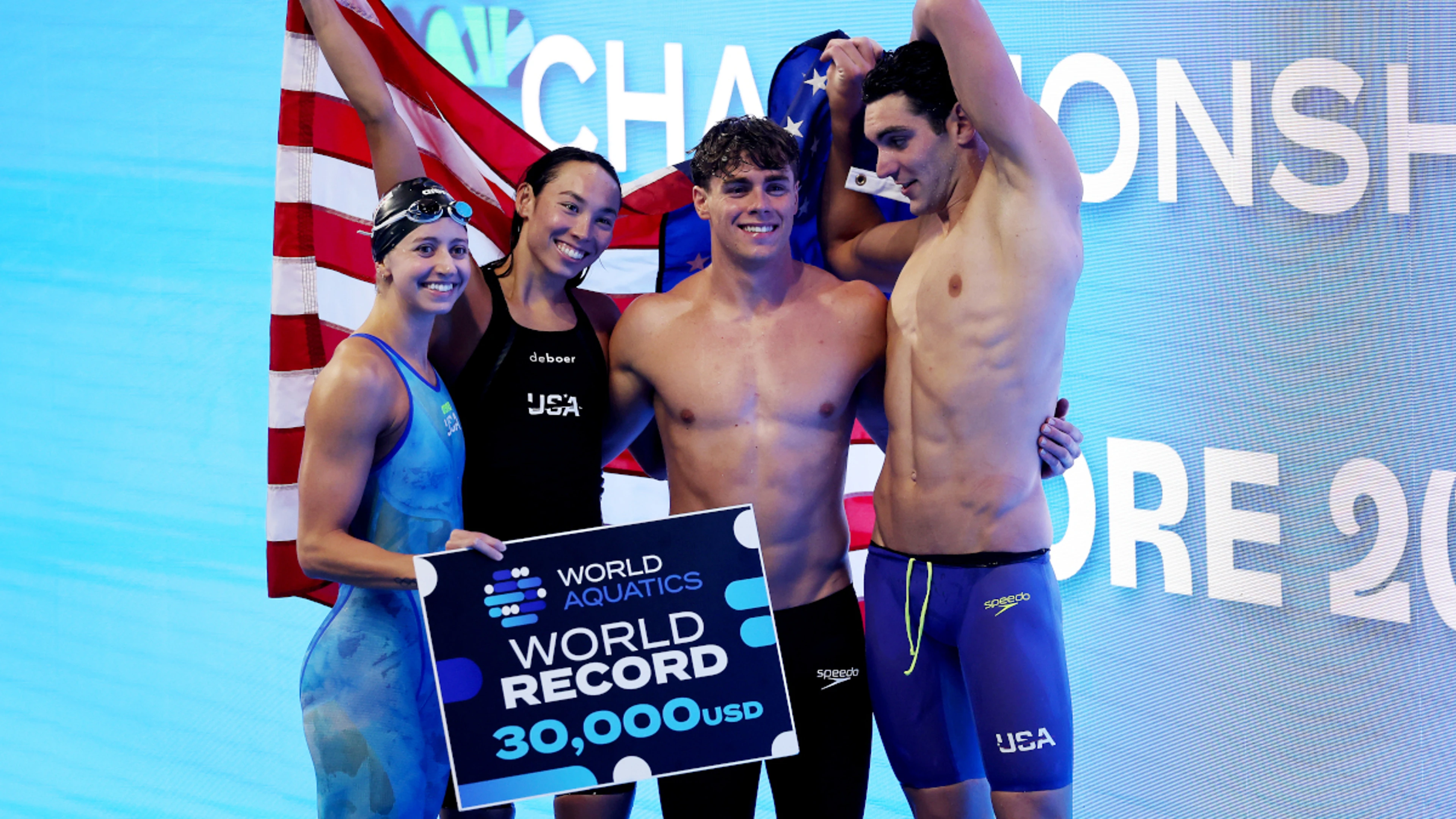 United States break mixed 4x100m freestyle world record