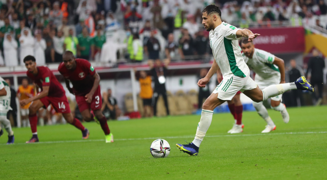 Algeria score 17 minutes into stoppage time to beat Qatar