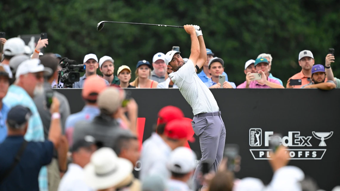 Scheffler takes fiveshot lead into final round of Tour Championship
