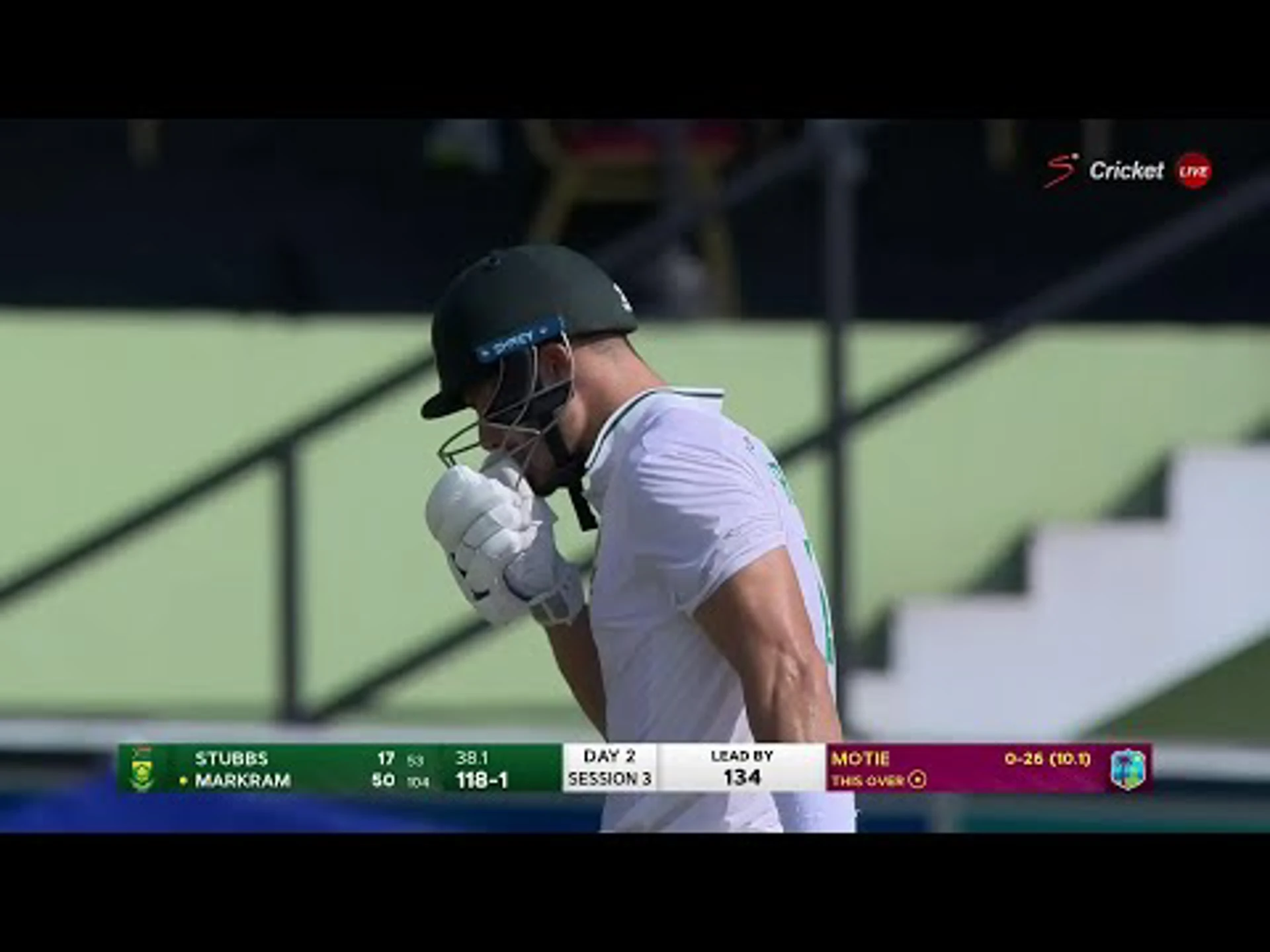 Aiden Markram 51 runs | West Indies v South Africa | 2nd Test, Day 2