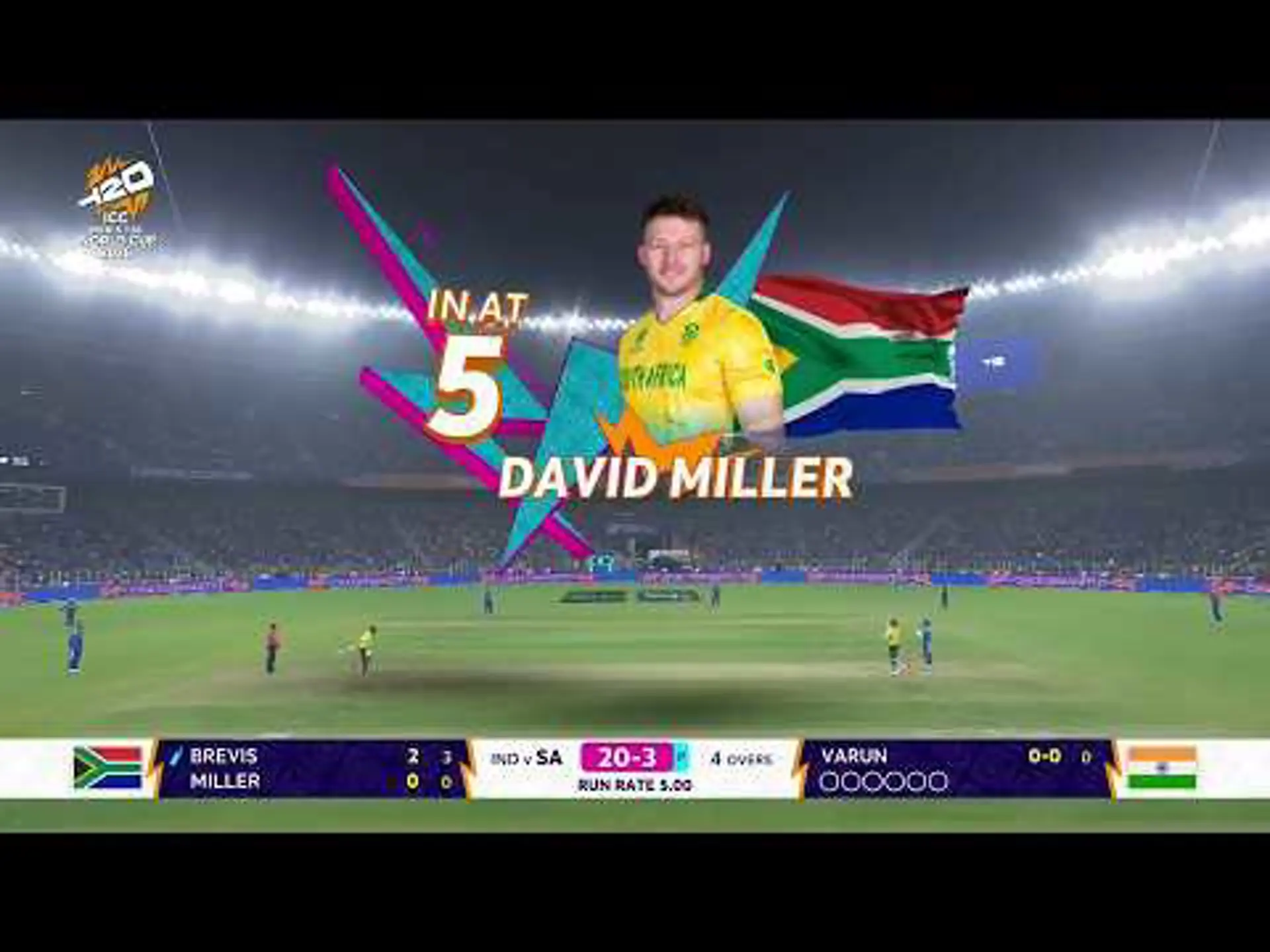 David Miller 63 runs | India v South Africa | ICC T20 World Cup Super 8 Group 1