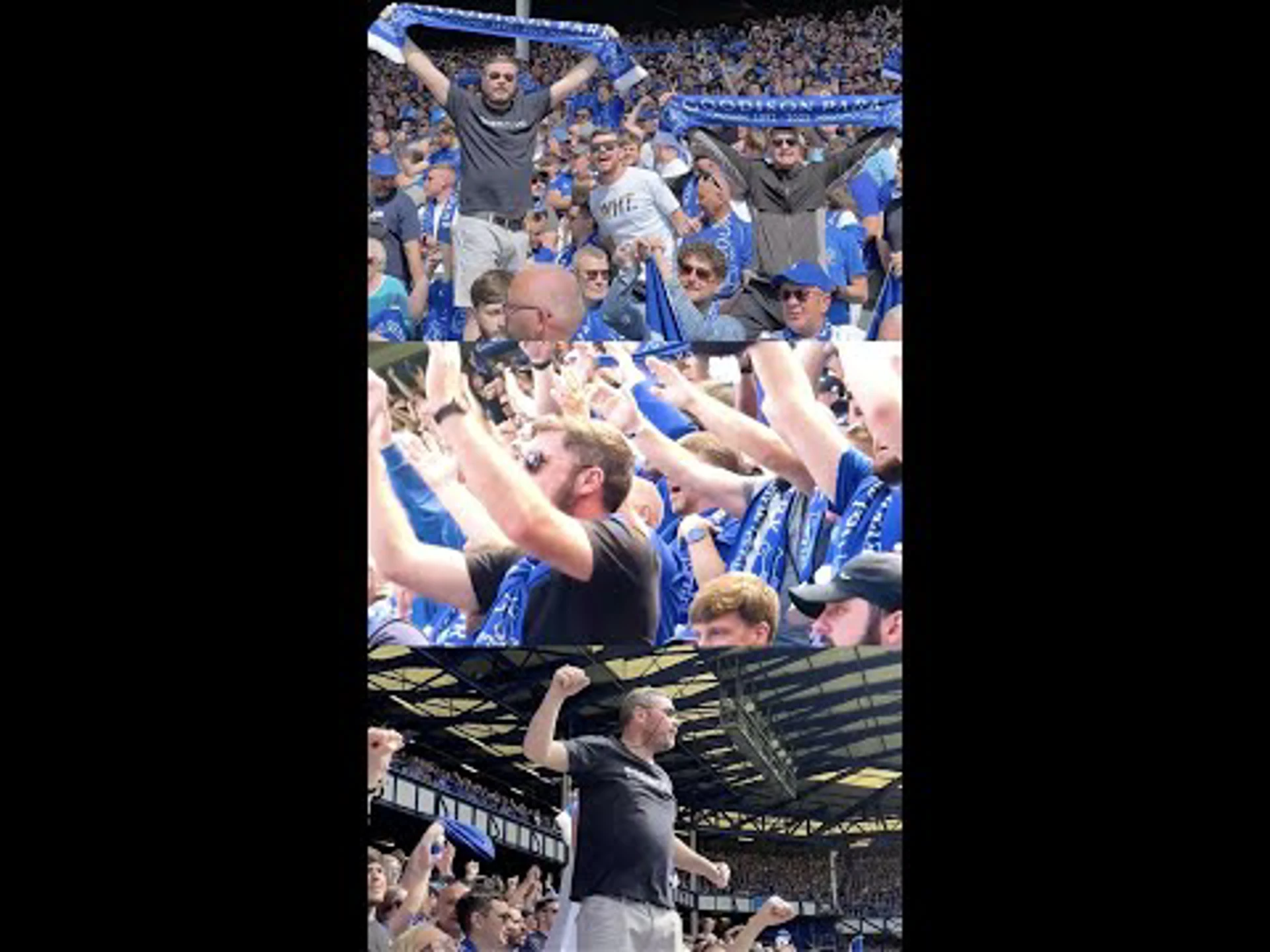 Pitch-side view of the last game at Goodison!