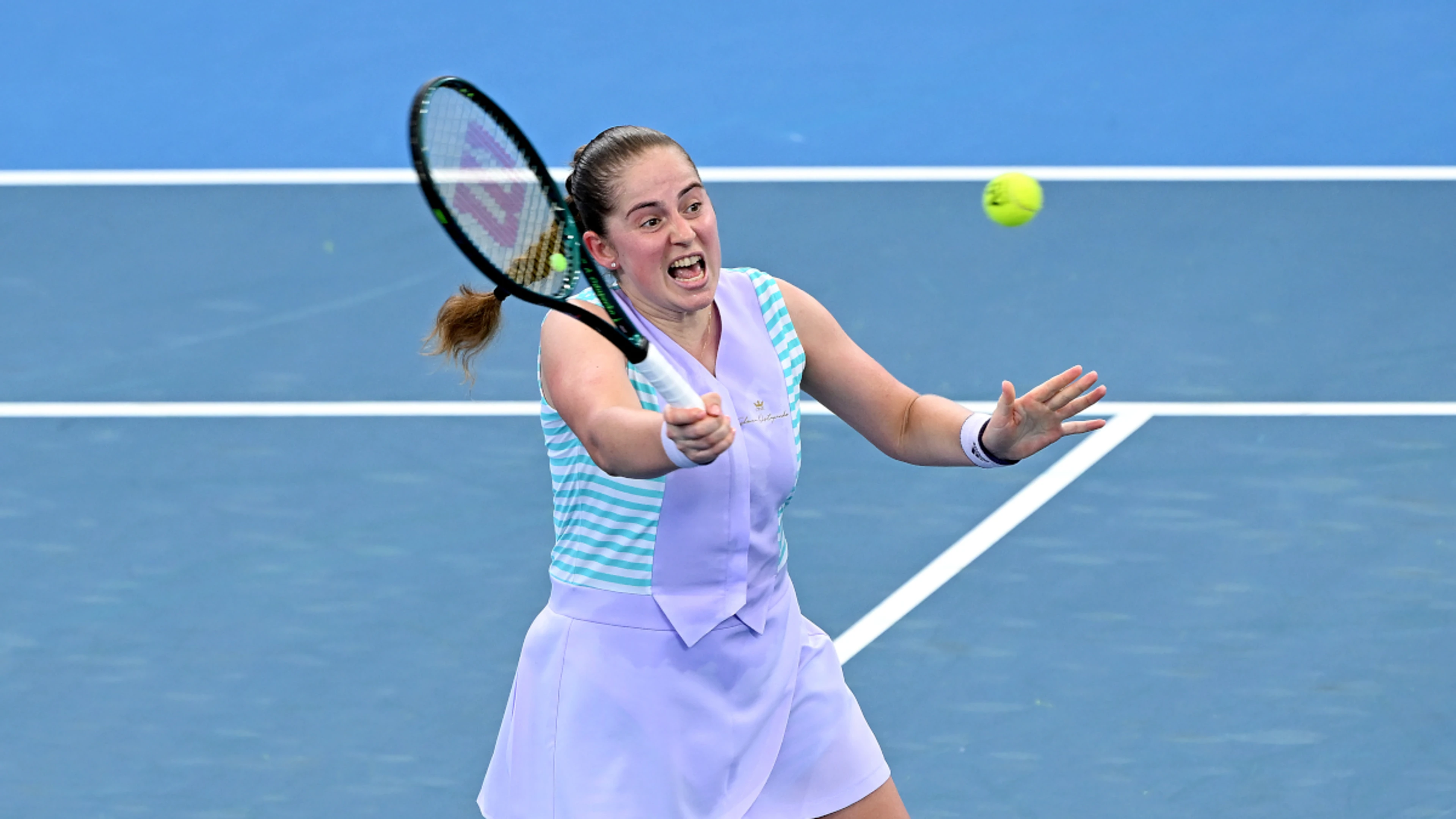 Ostapenko beats heat to oust defending Brisbane champion Pliskova