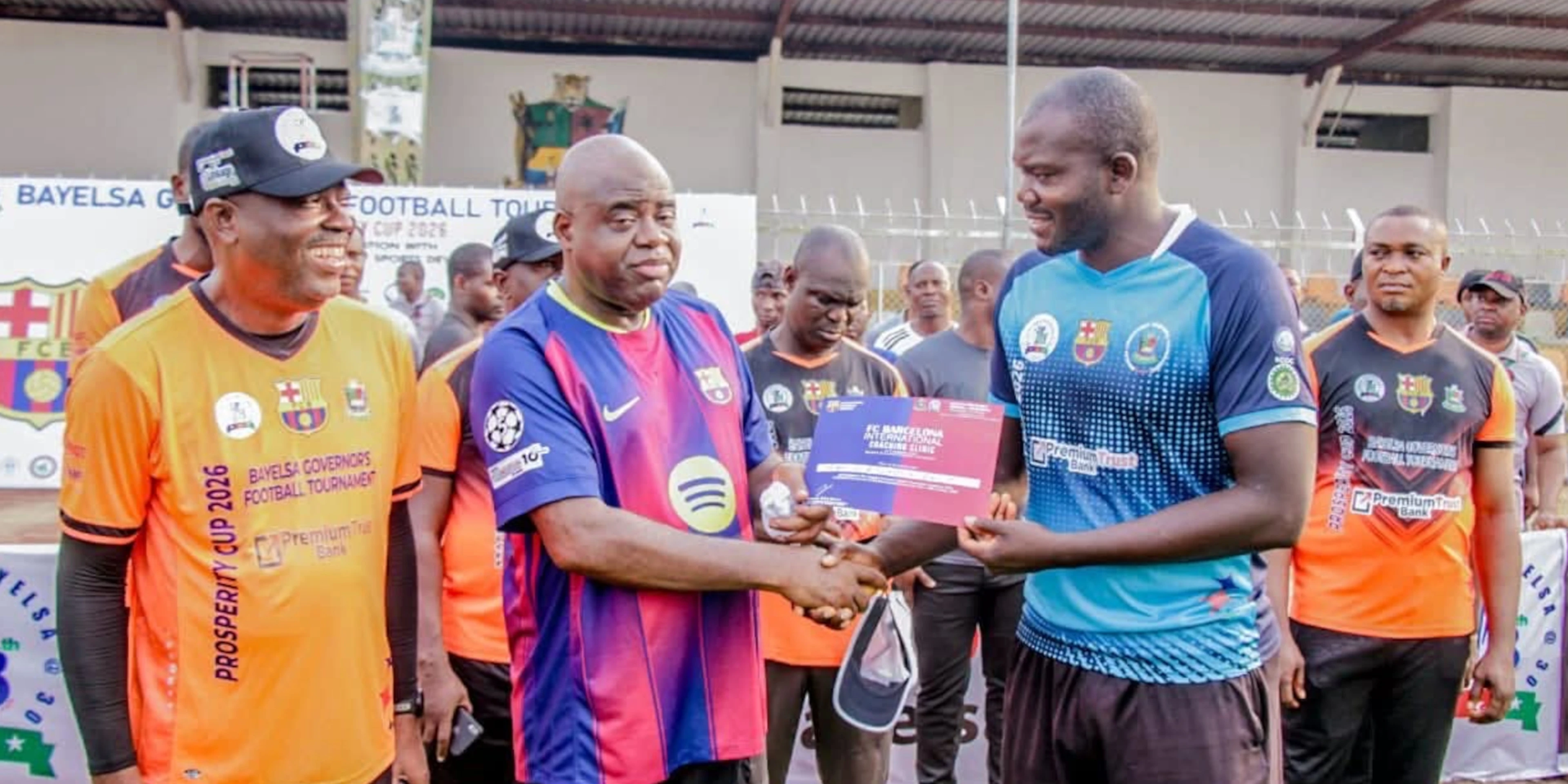 Governor Diri Launches Season 8 of the Prosperity Cup as Barcelona Technical Staff Spot New Talent