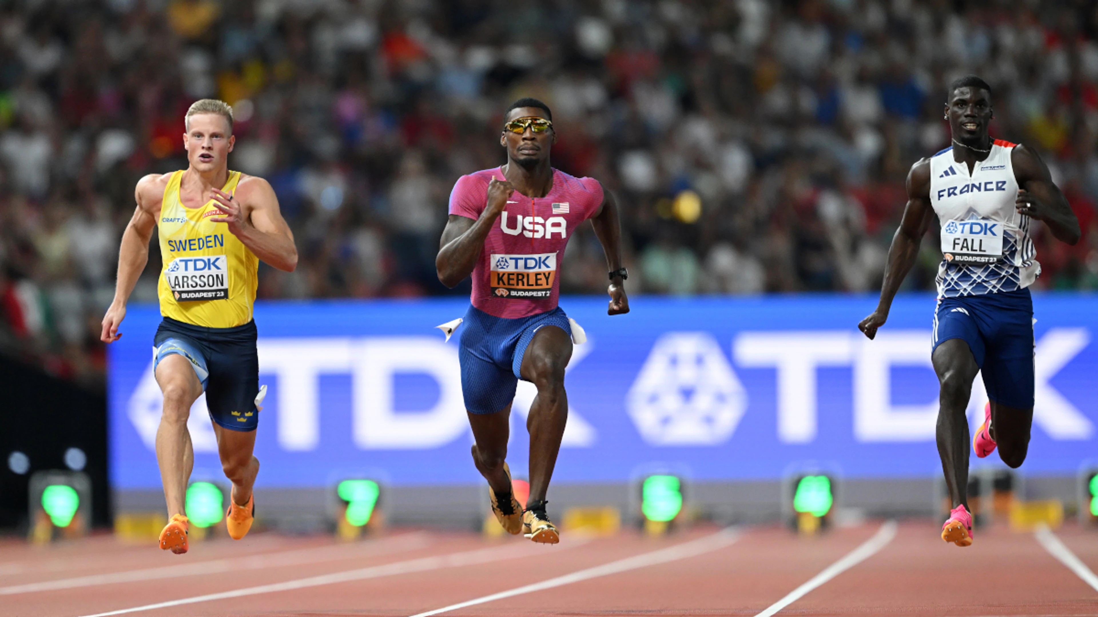 Kerley keeps his calm as Jacobs scrapes into 100m semi-finals