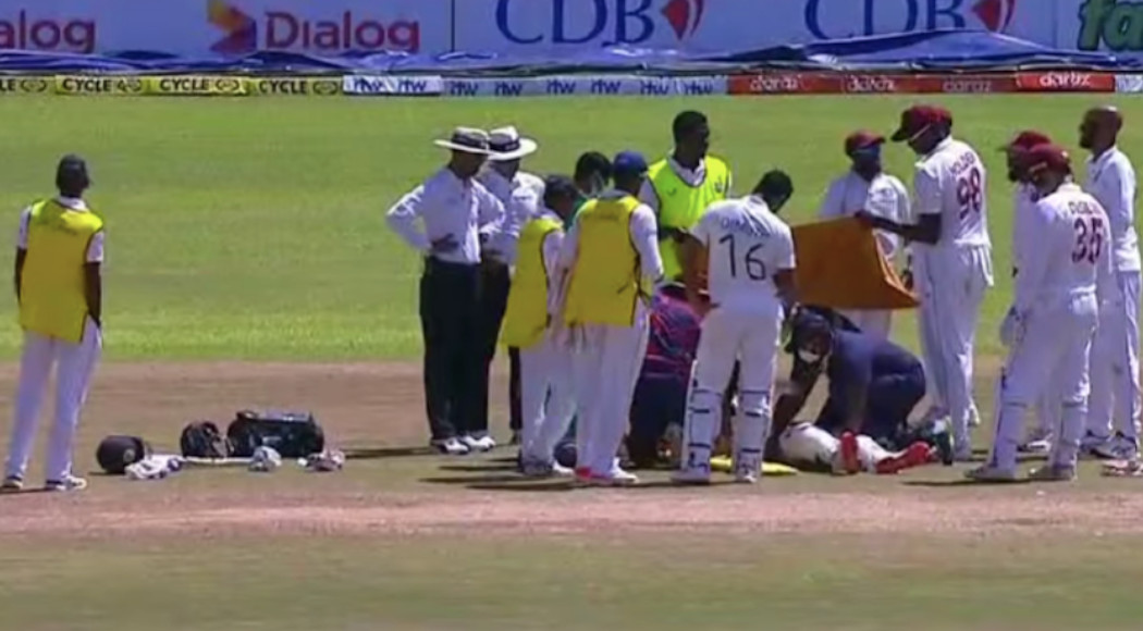 Windies' Solozano taken to hospital as Sri Lanka take upper hand