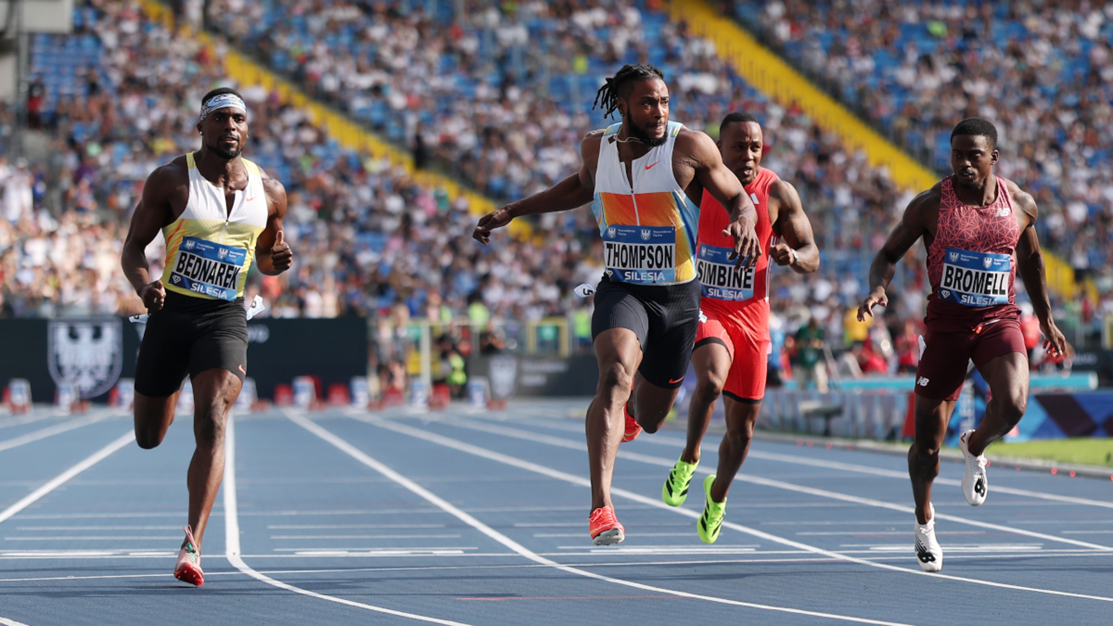 Thompson beats Lyles in first 100m head-to-head since Paris Olympics
