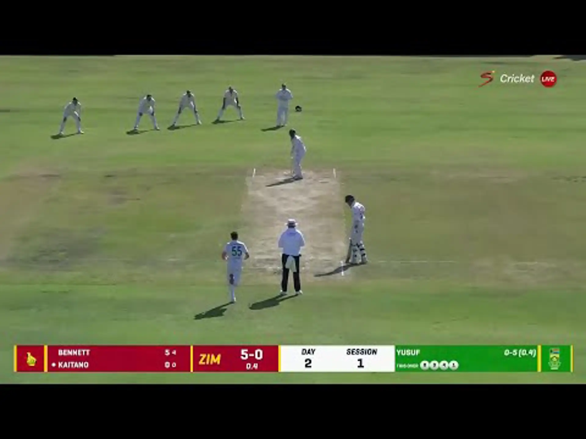 Zimbabwe v South Africa | 1st Test | 2nd innings | Codi Yusuf 3