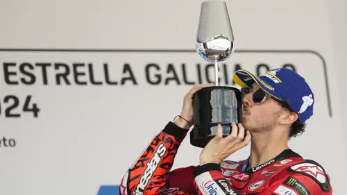 Bagnaia wins thrilling Spanish GP as Martin crashes out