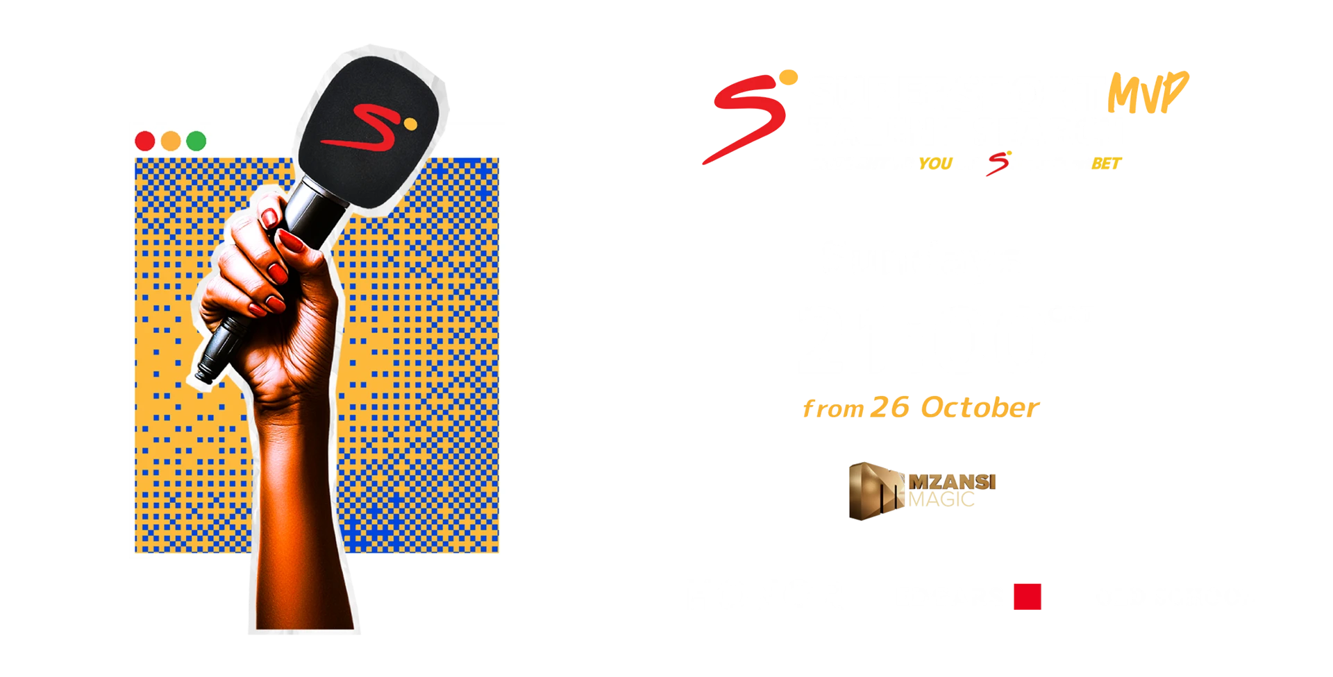 Banner inviting the user to watch betway premiership on DStV and Showmax