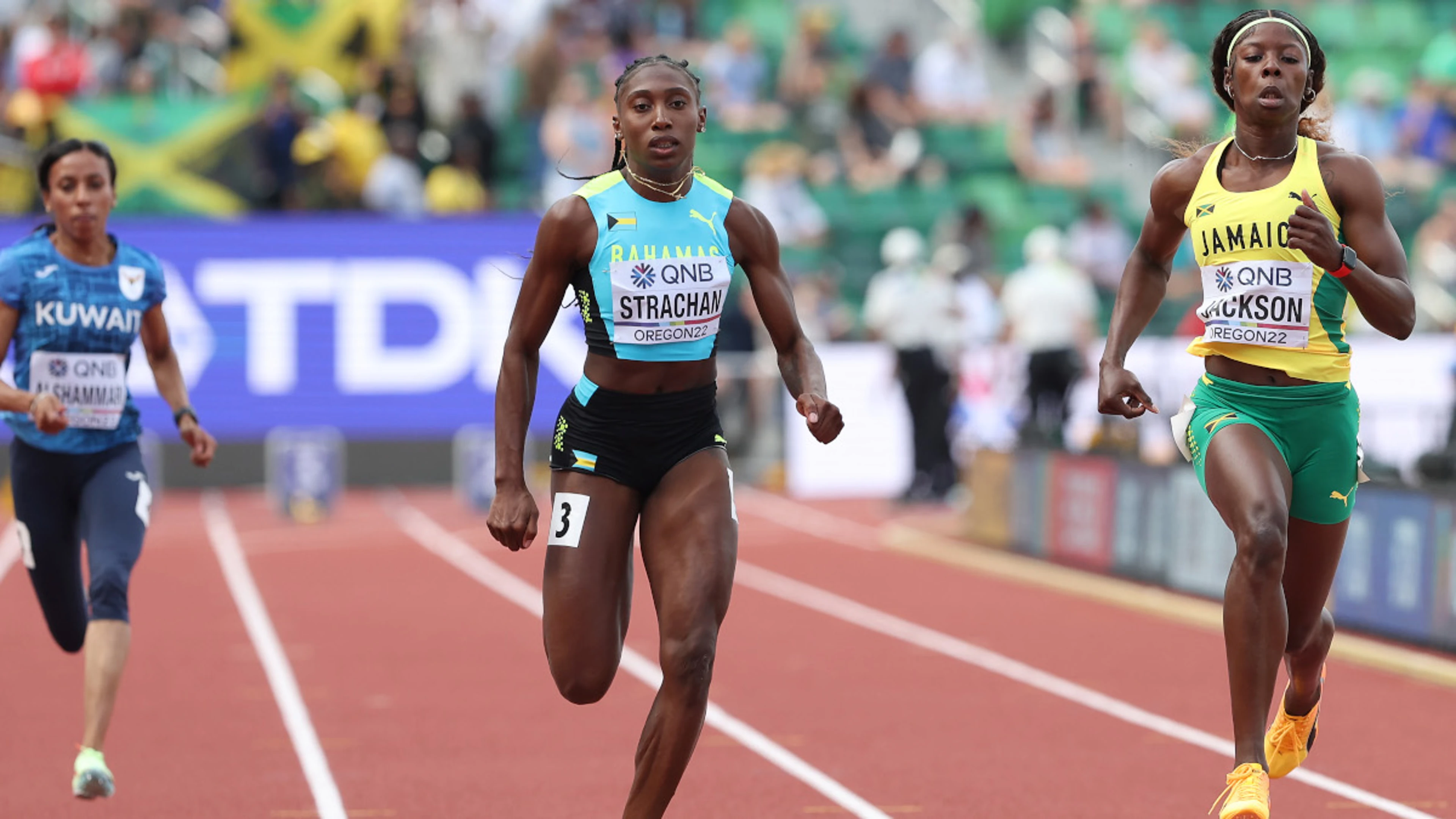 Bahamian Strachan good-natured after scare by mascot at world championships