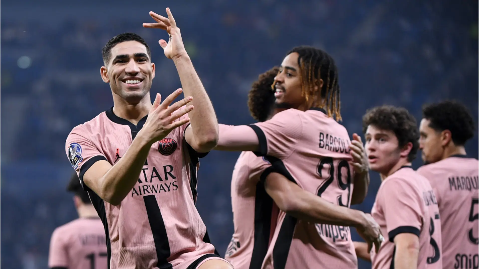 Hakimi scores twice as PSG sink Lyon to stay unbeaten in Ligue 1