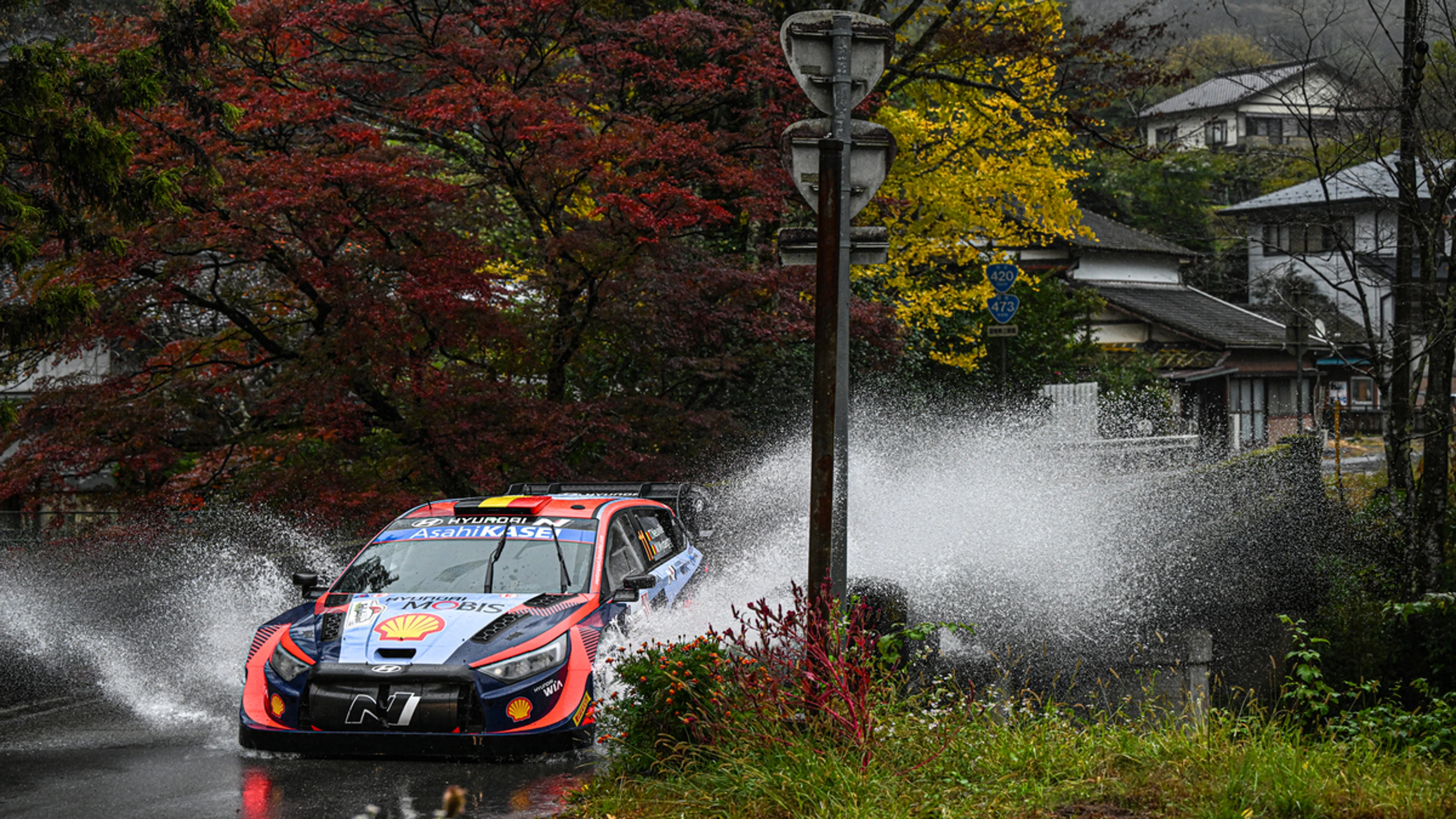 'Scared' Neuville crashes out in Rally Japan rain chaos