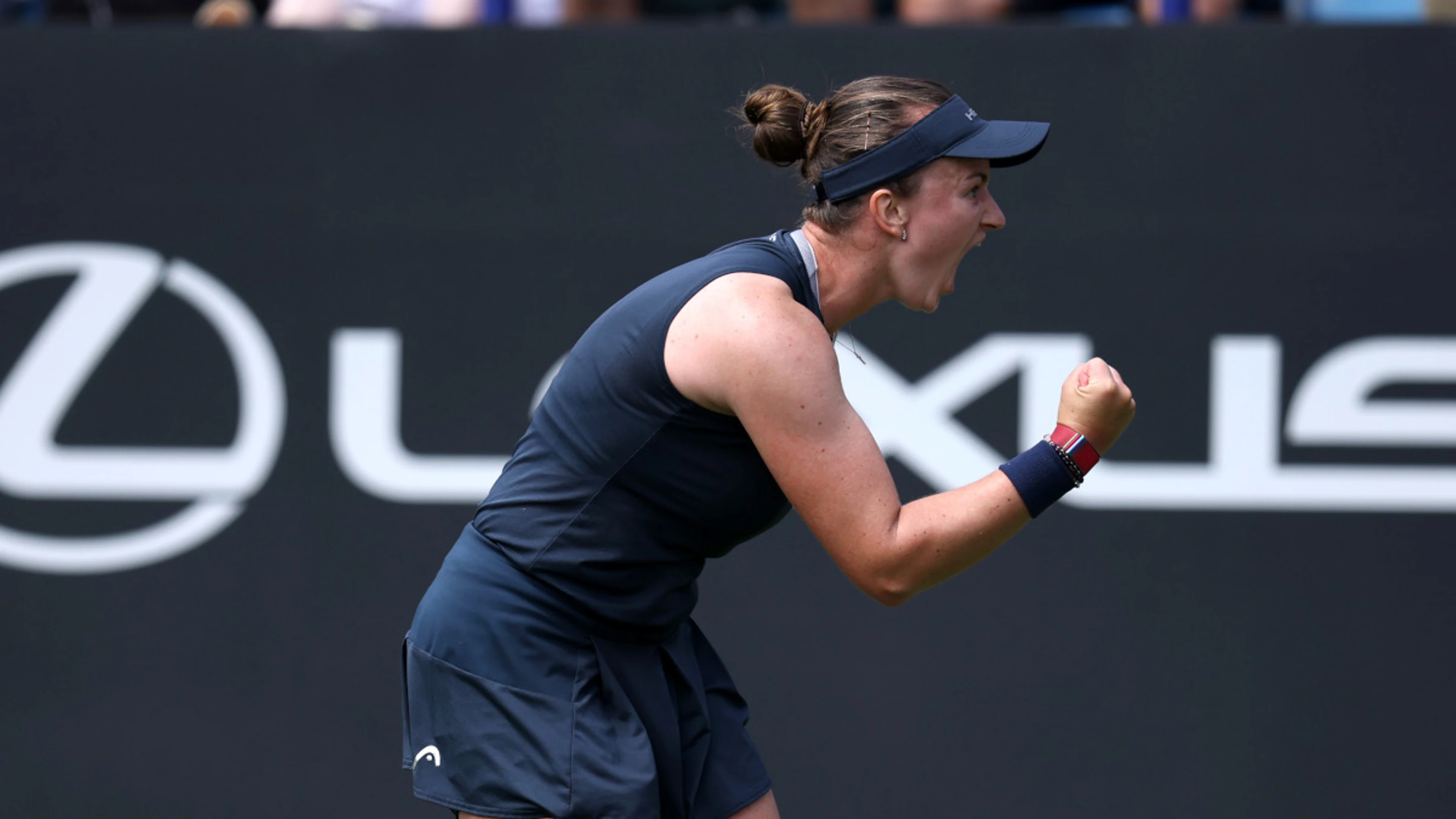 Krejcikova saves match points again to survive in Eastbourne