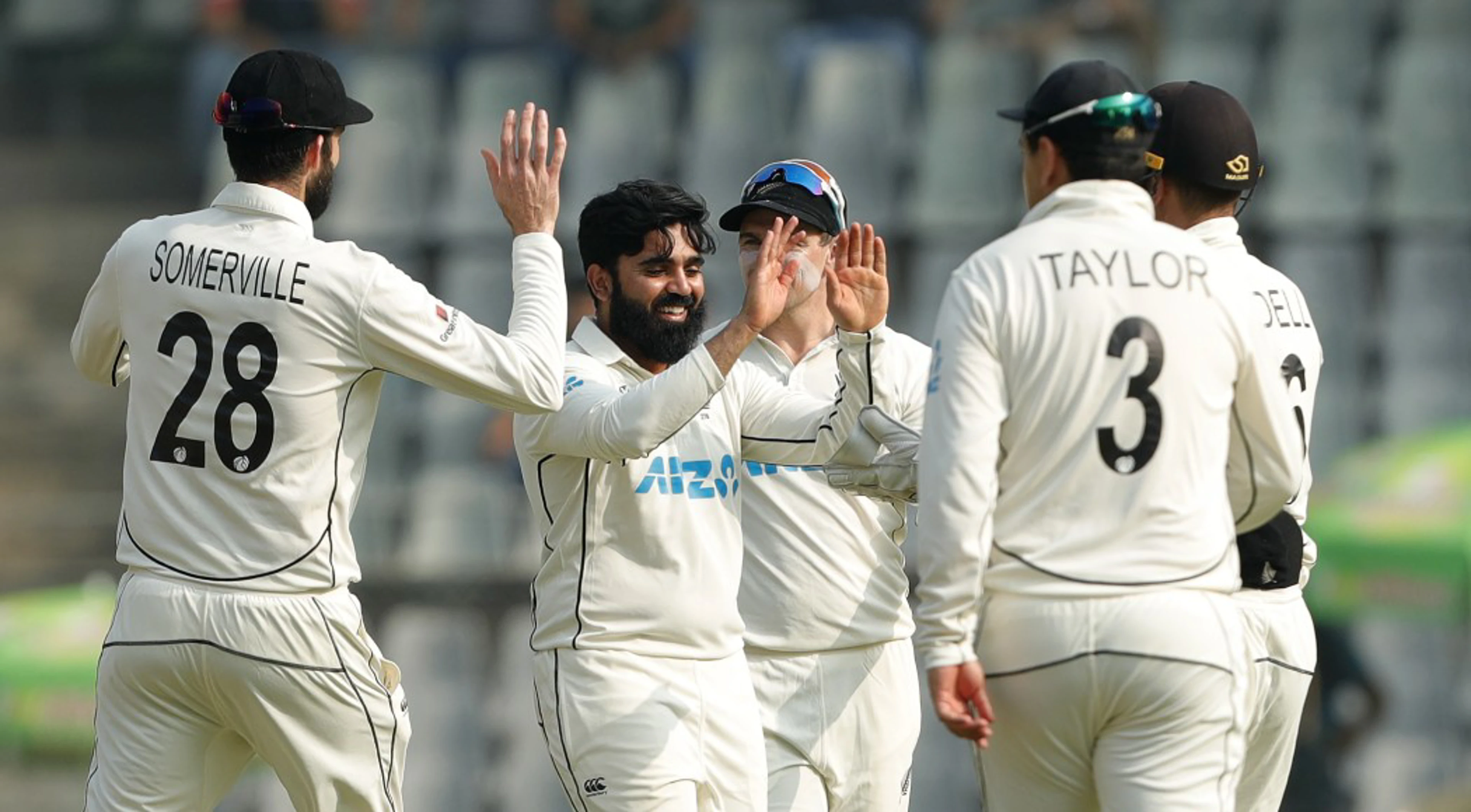 New Zealand skittled for 62 after Ajaz's record 10-for
