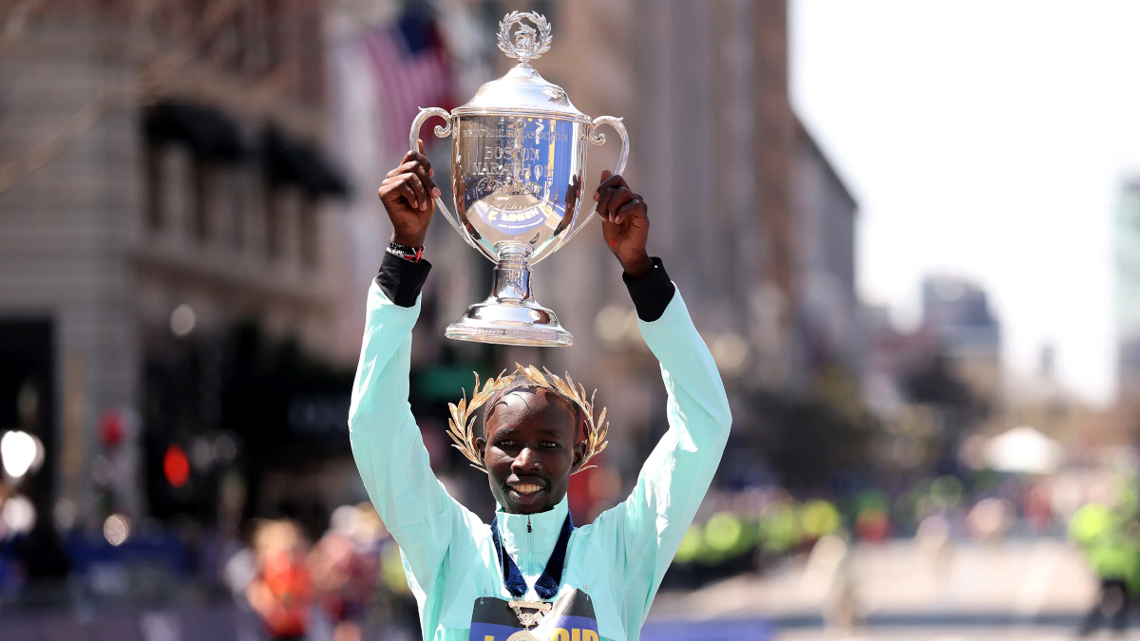 Korir wins Boston after early tumble, Lokedi denies Obiri 'three-peat'