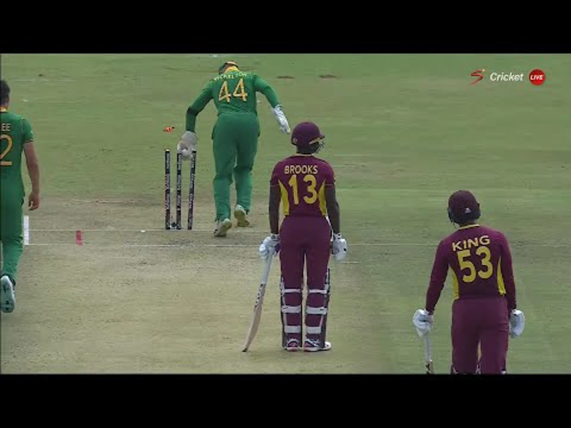 Brooks - WICKET | South Africa v West Indies | 3rd ODI
