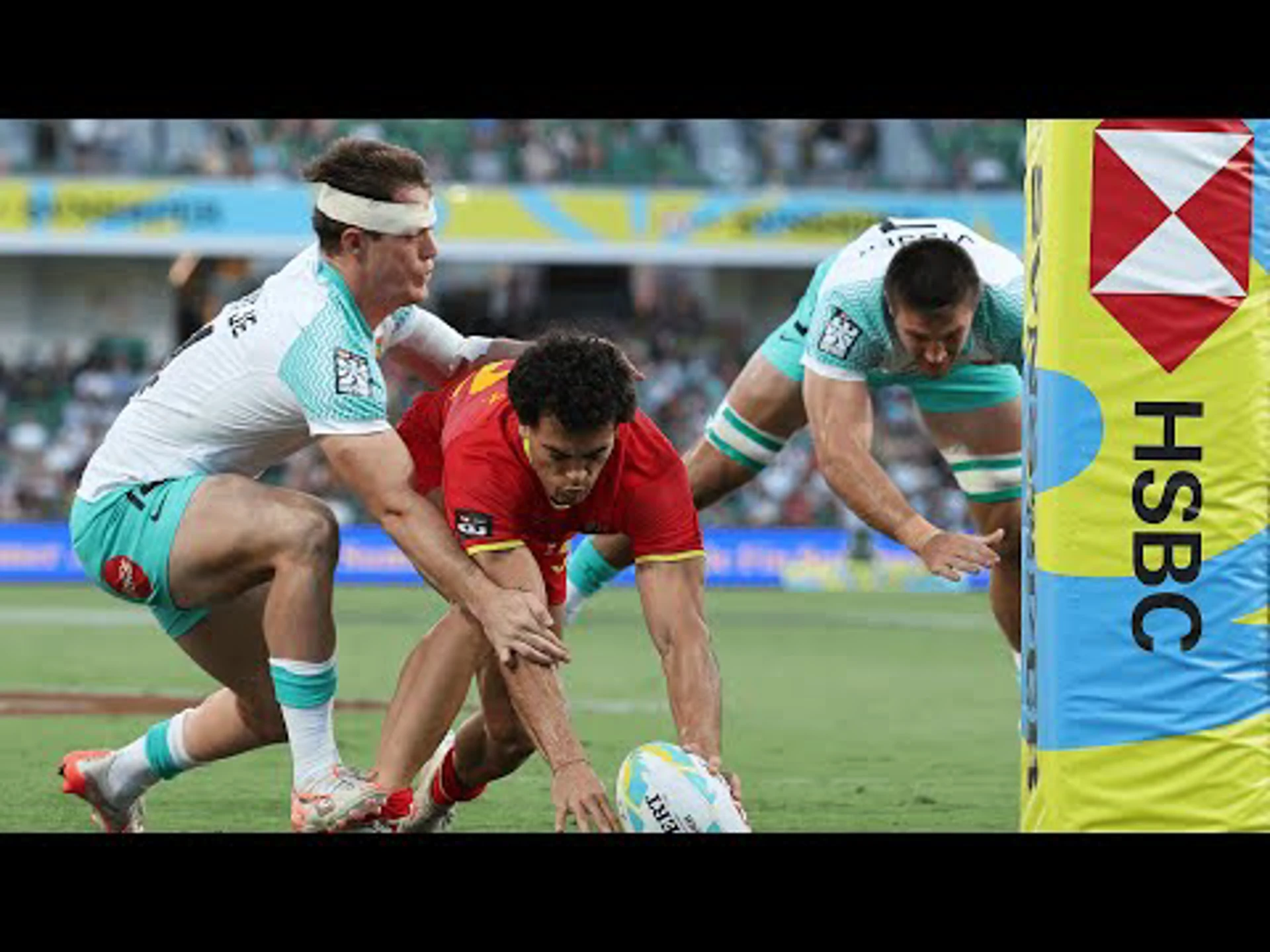 Spain v South Africa | 3rd P/O | Highlights | World Rugby HSBC Sevens Series Perth