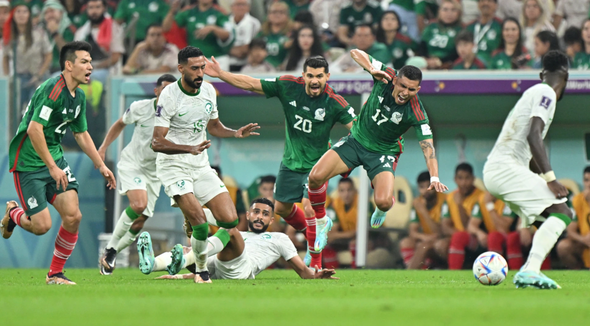 Saudi Arabia and Mexico goalless at halftime