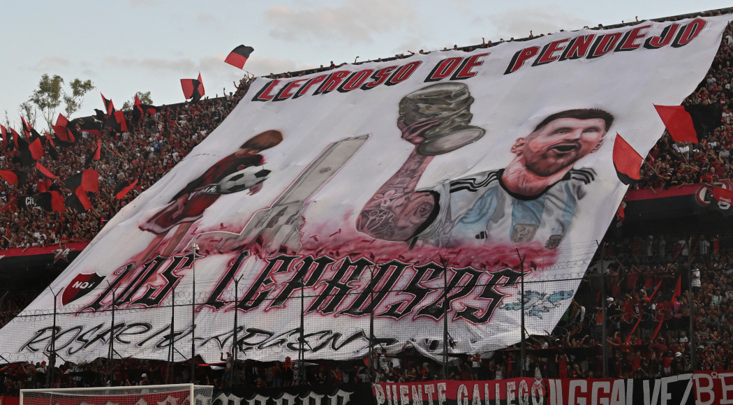 Messi's boyhood club display banner in support after threats