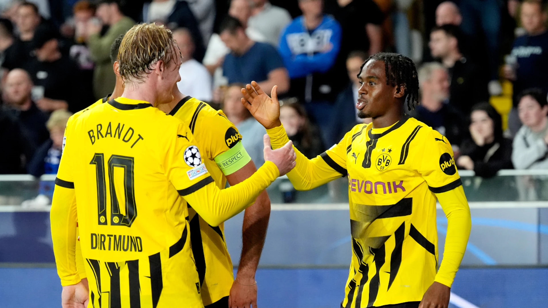 Gittens brace leads Dortmund to win over Club Brugge