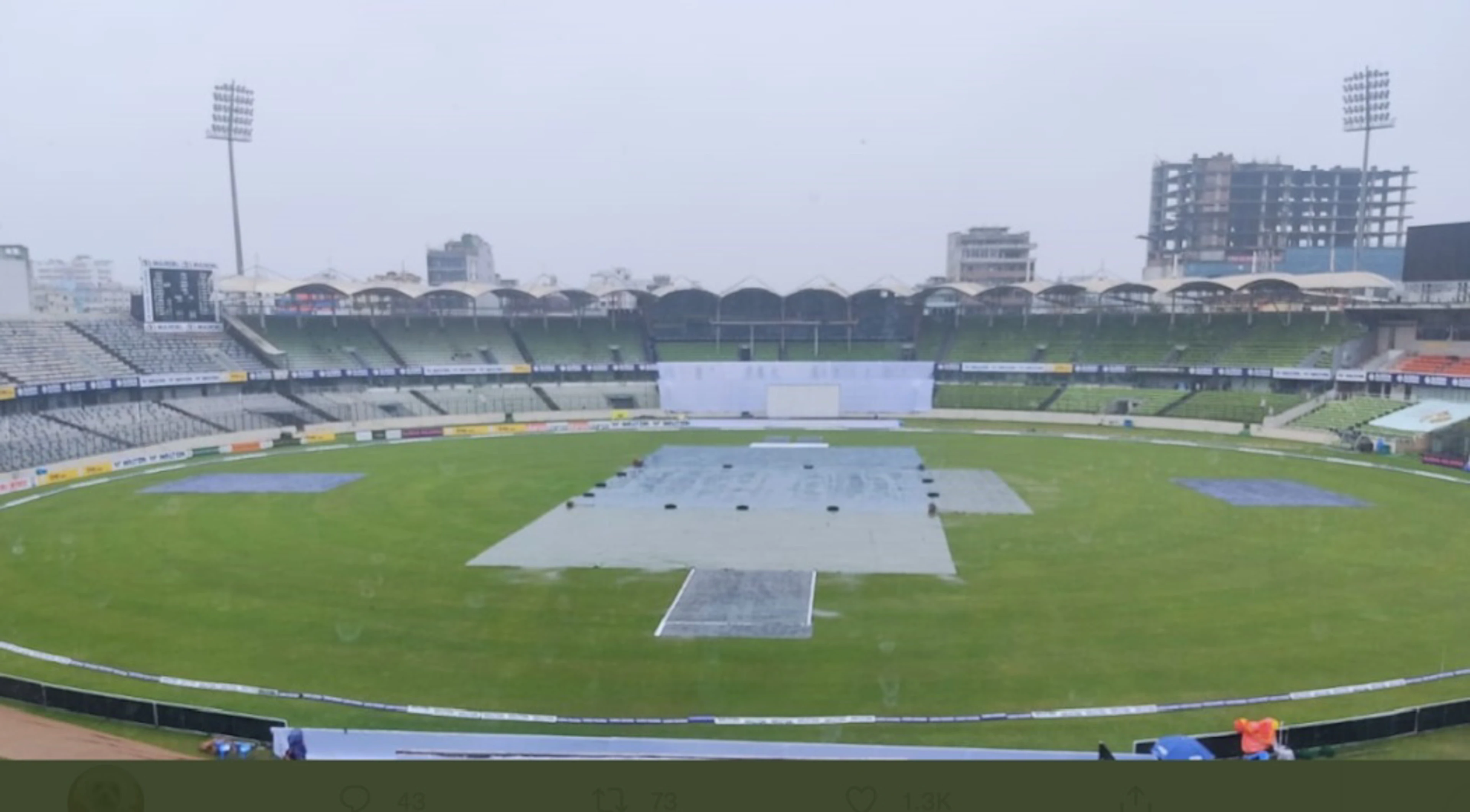 Rain washes out third day of play in Dhaka