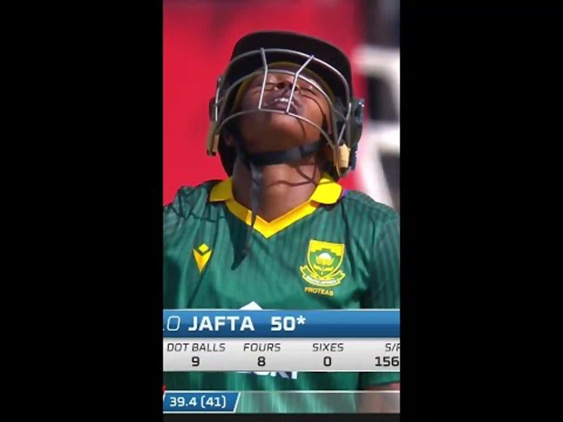 Sinalo Jafta scores her first-ever ODI half-century