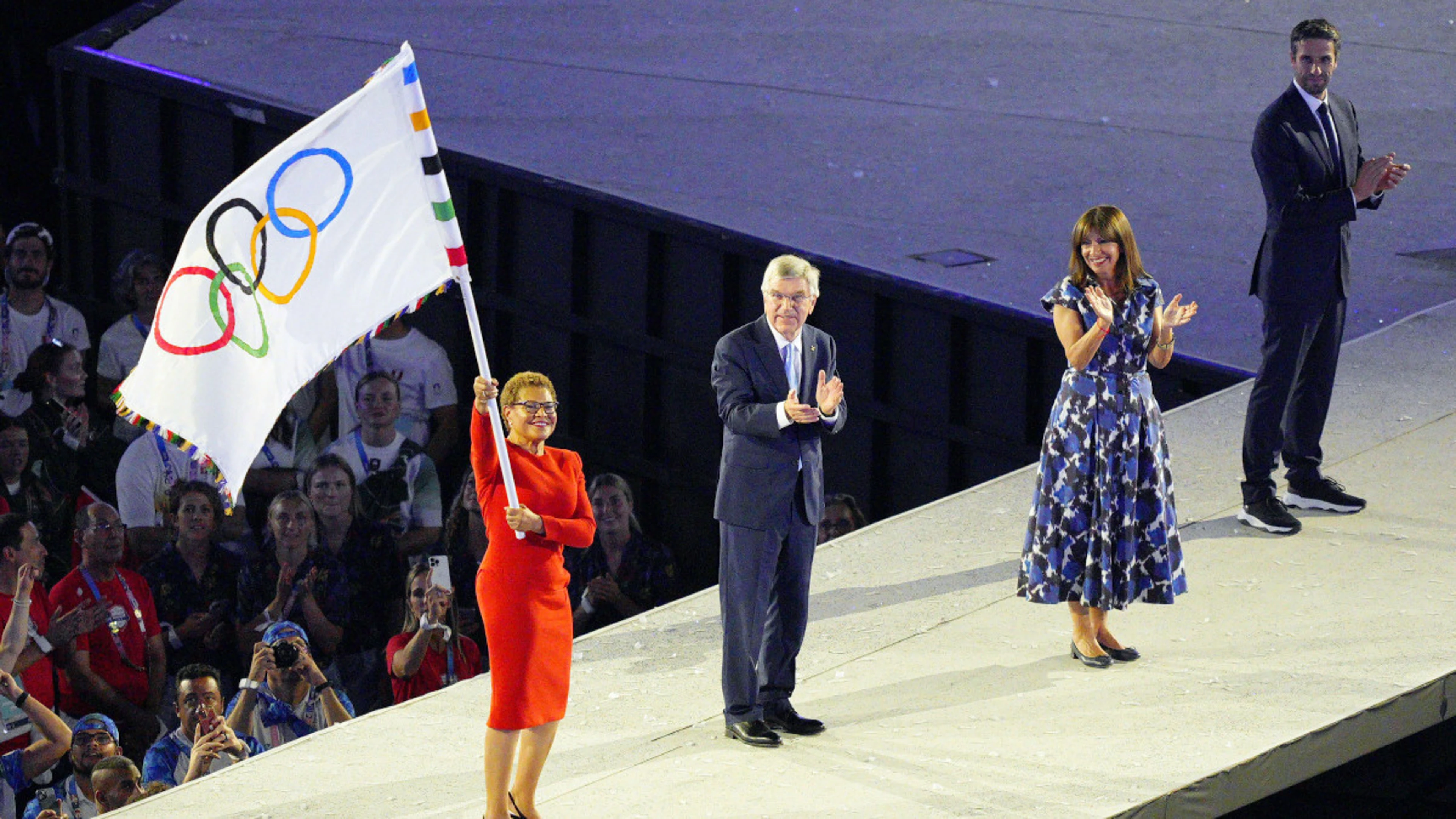 Olympic flag arrival kicks off 2028 'pressure' for Los Angeles