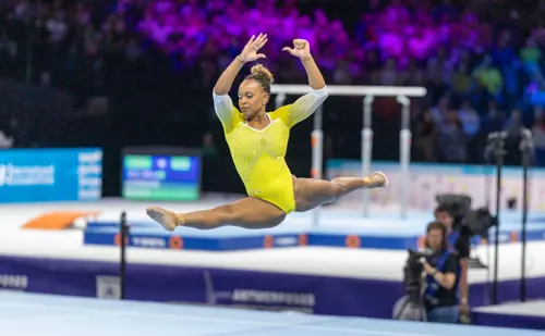 Andrade eager for Olympic gymnastics showdown with Biles