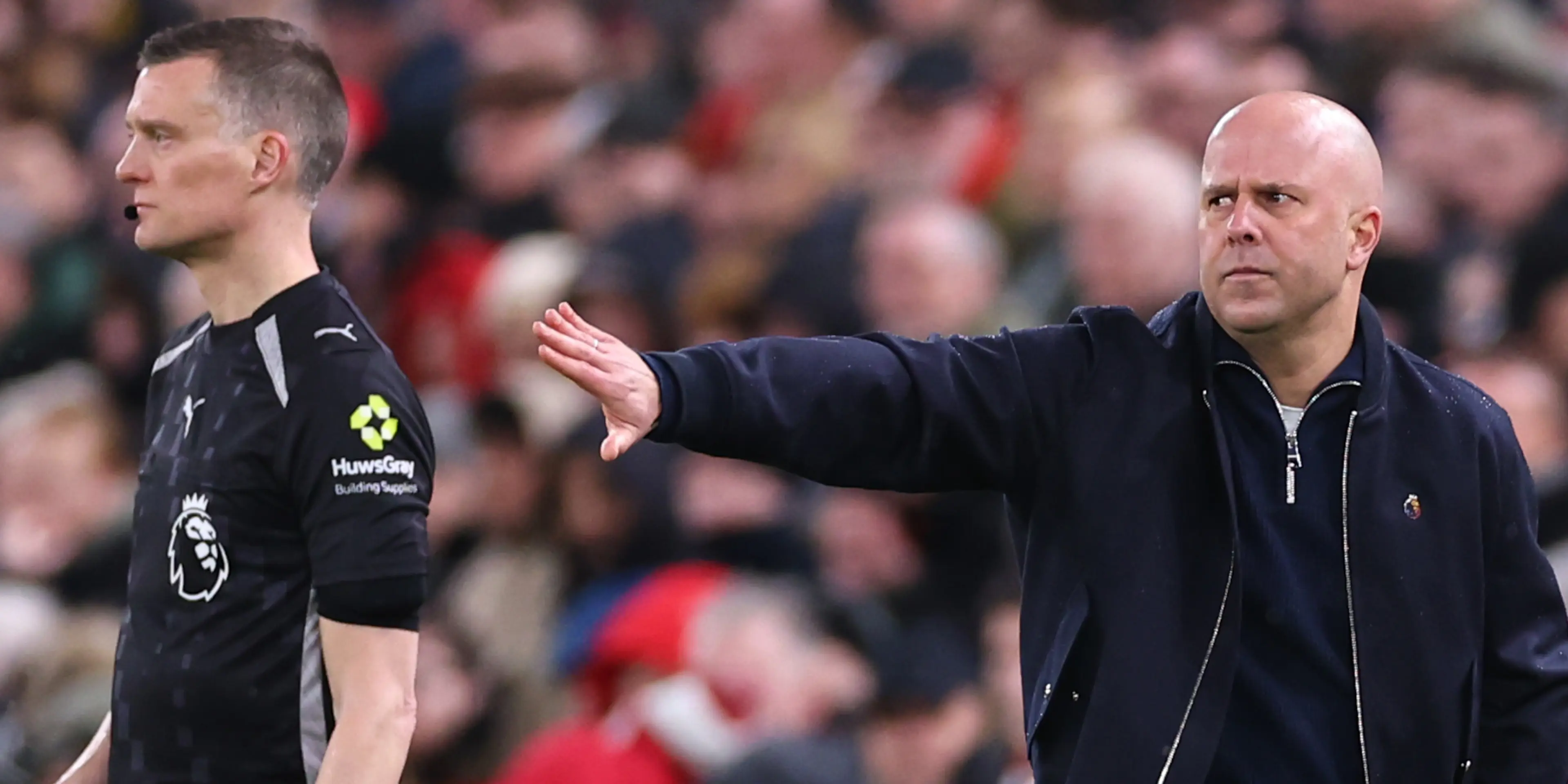 UNHAPPY: Slot bemoans officiating as Liverpool lose late against Man City