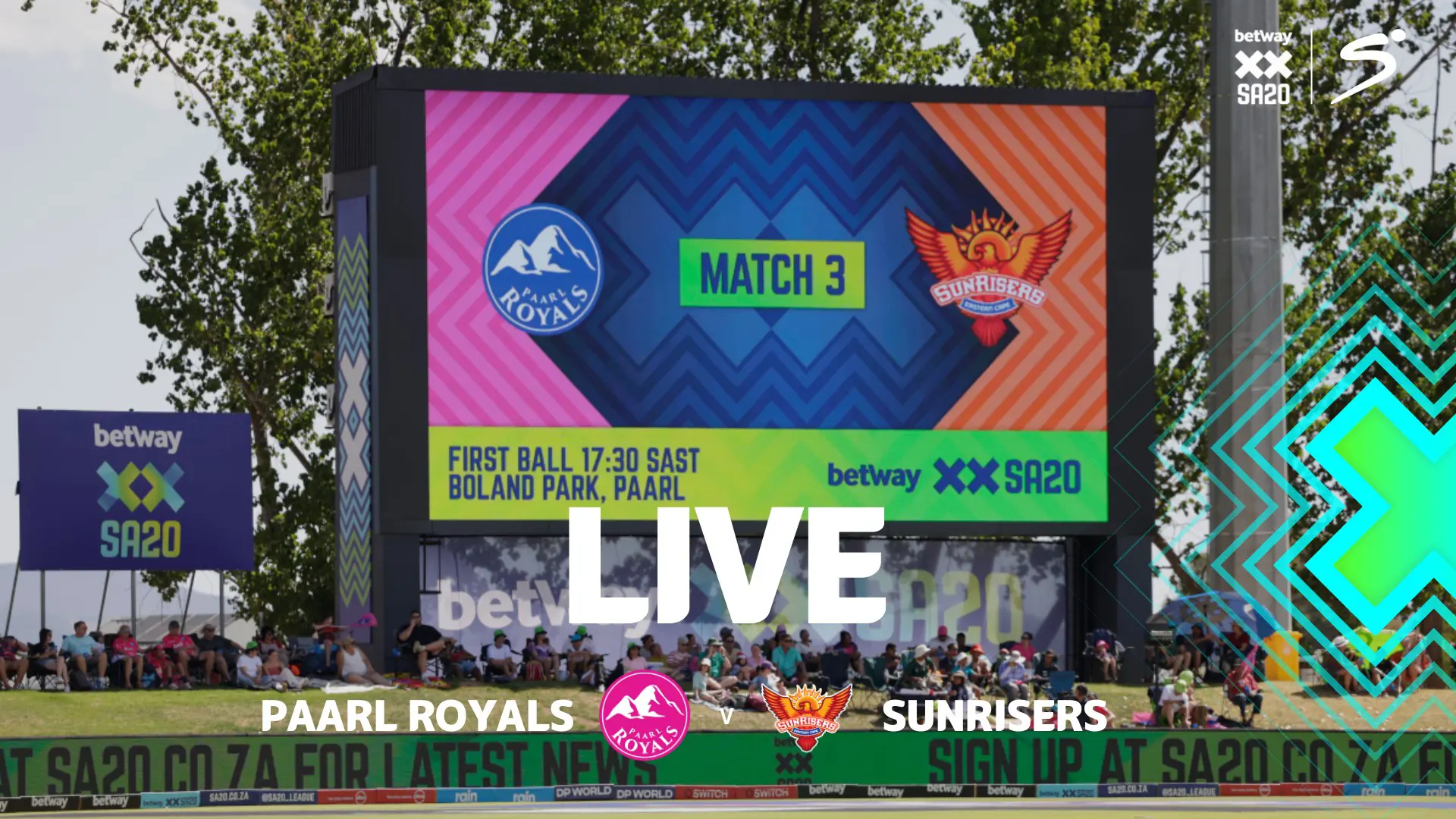 LIVE: SA20 - Paarl Royals v Sunrisers E Cape