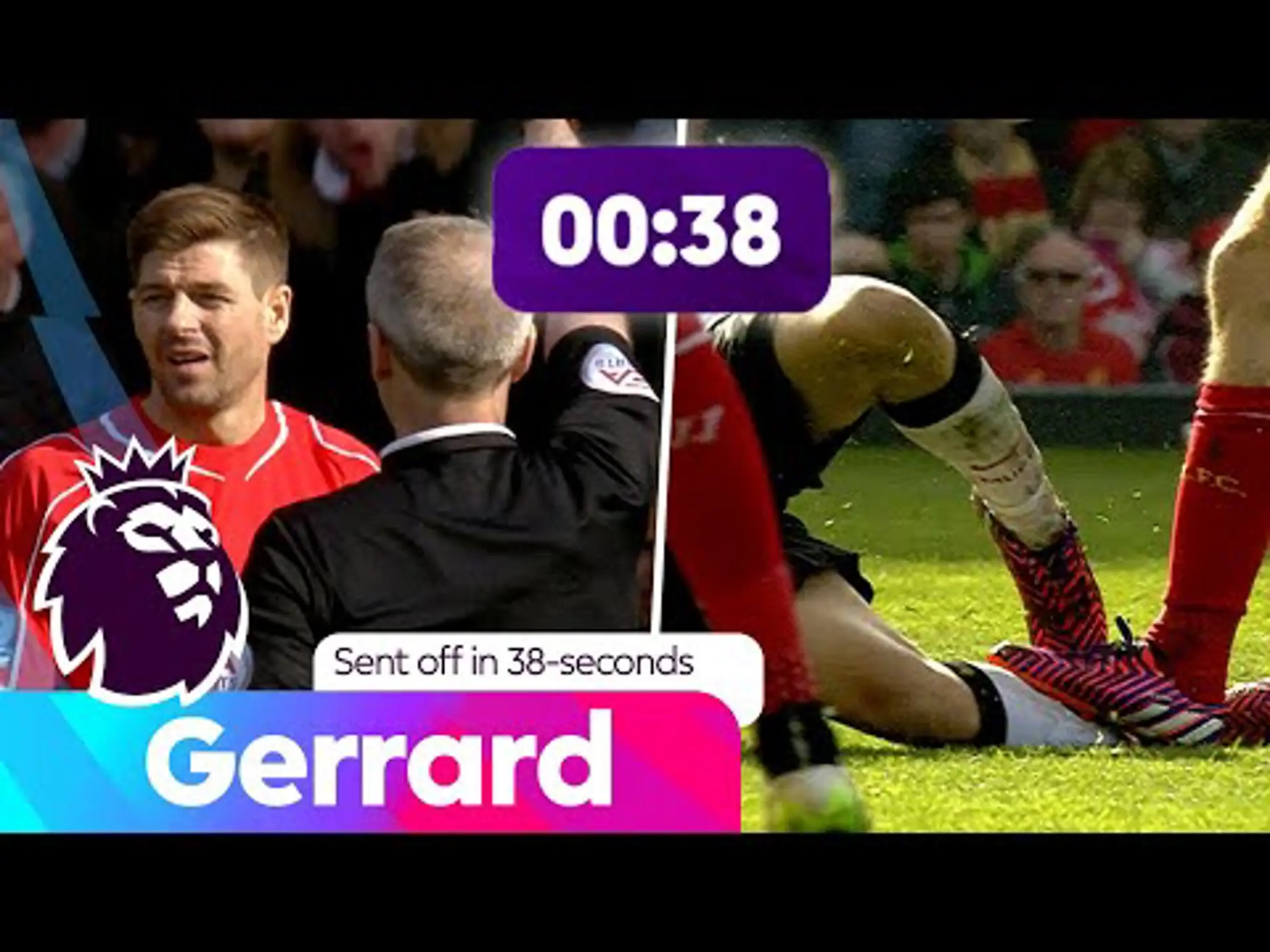 SEEING RED! When Gerrard was sent off after 38-seconds!