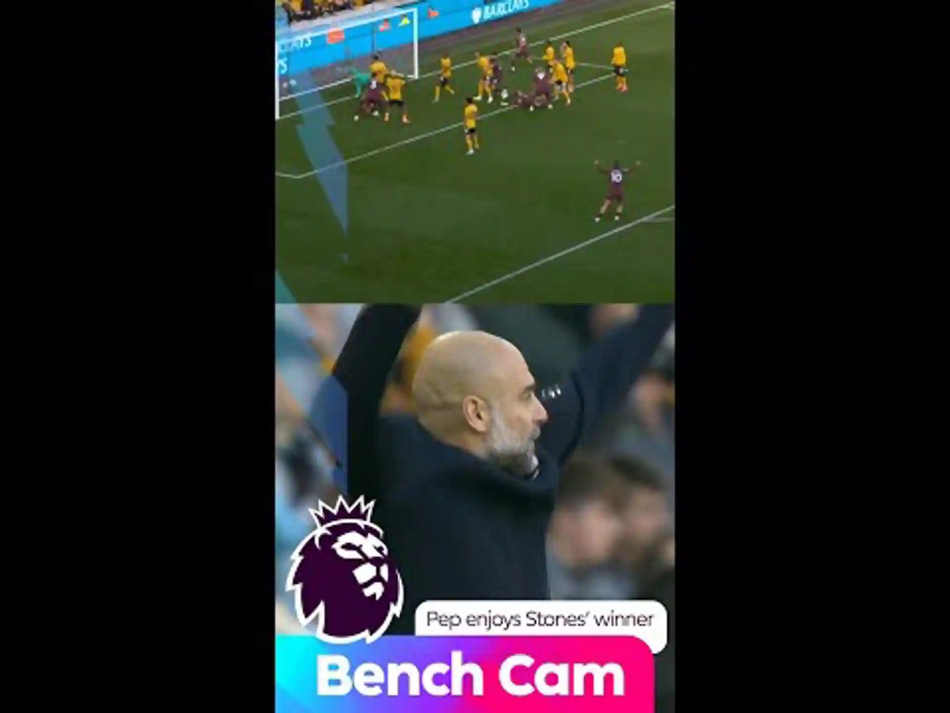 Bench Cam | Guardiola celebrates dramatic Stones winner!