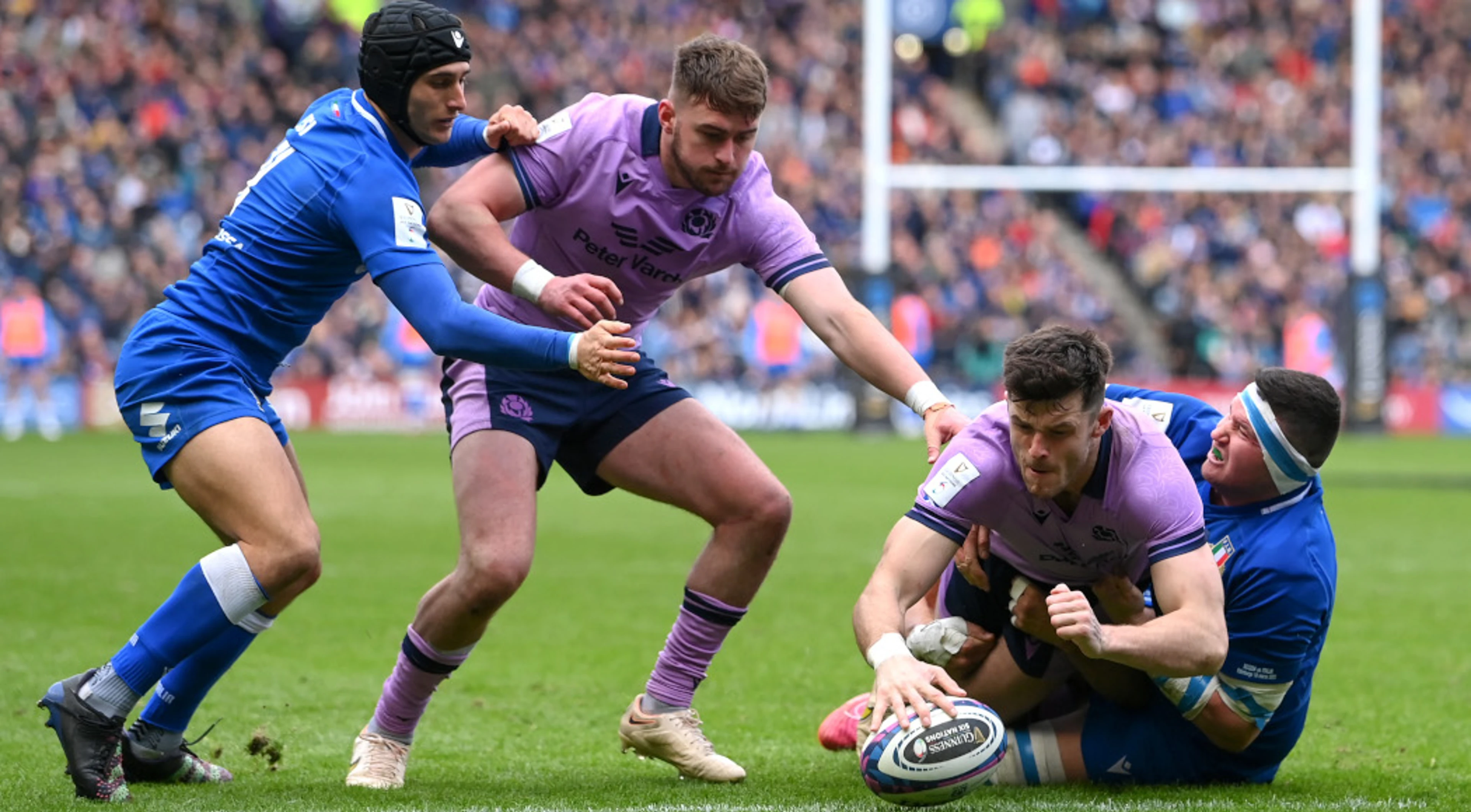 Kinghorn hat-trick leads Scotland to nervy win over Italy