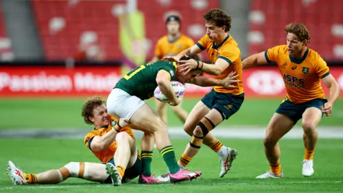 South Africa v Australia | Highlights | QF4 | World Rugby HSBC Sevens Series Singapore