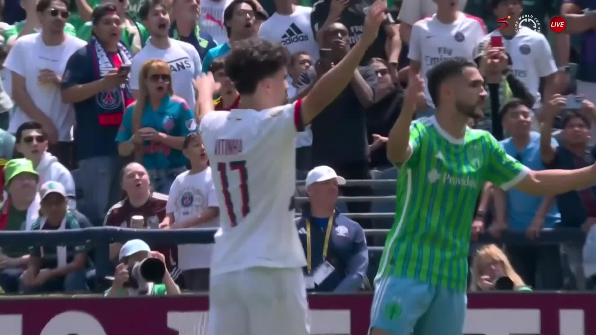 Khvicha Kvaratskhelia Goal | Sounders v PSG | FIFA Club